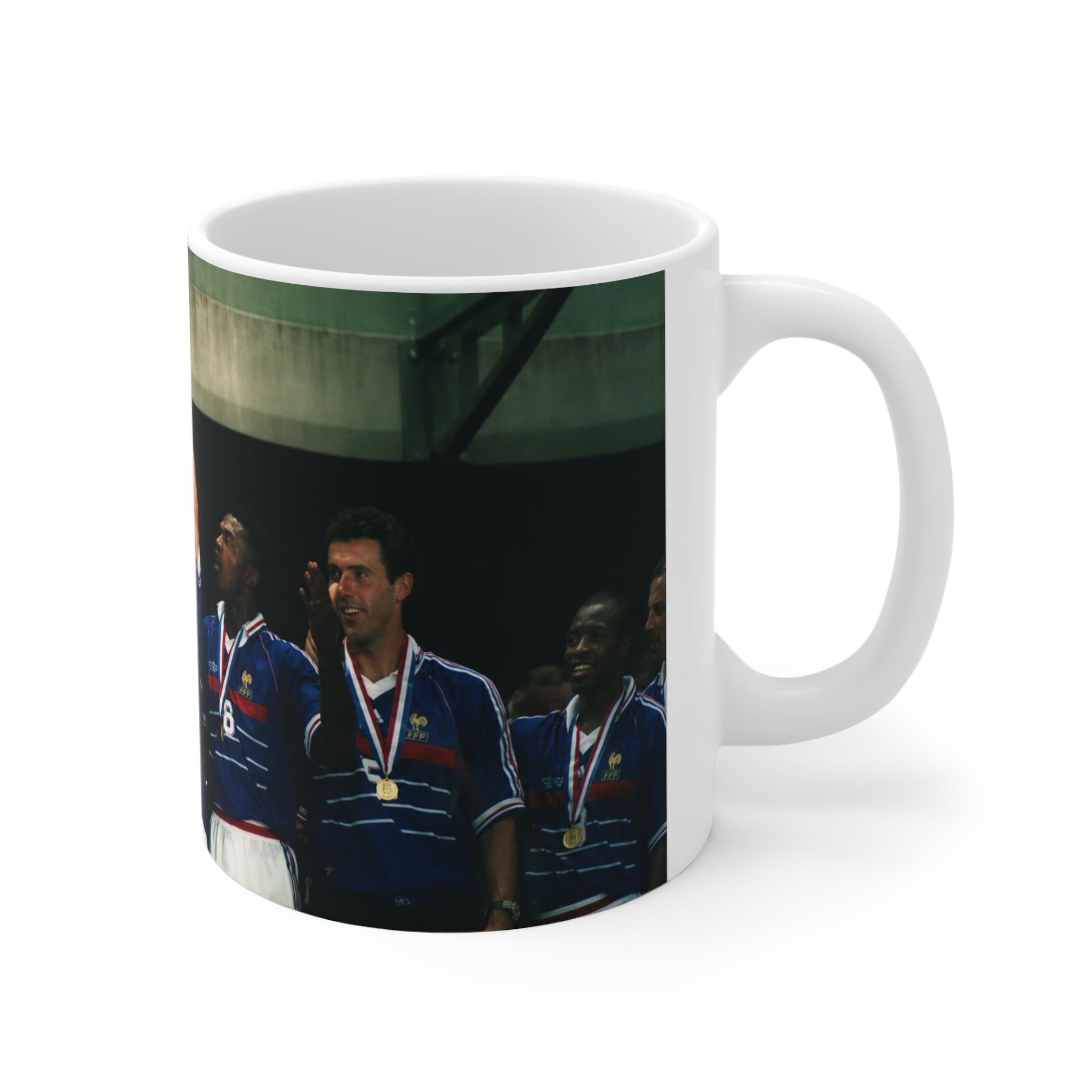 France World Cup Winners Mug — Vintage Soccer World Cup Winners Photo Ceramic Coffee Cup (11oz, 15oz)