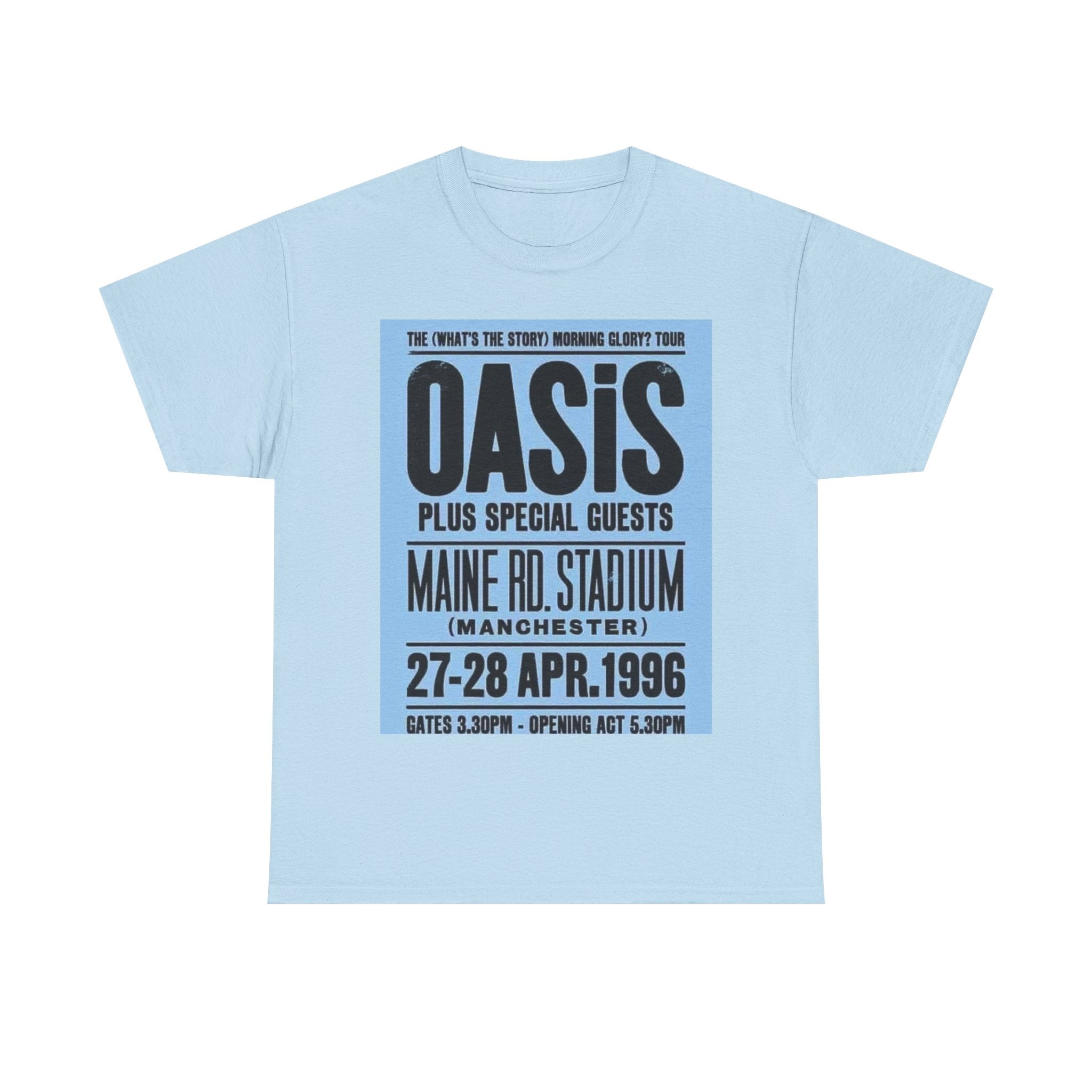 Oasis 1996 Maine Road Tour Poster T‑Shirt — Maine Rd. Stadium Concert Tee
