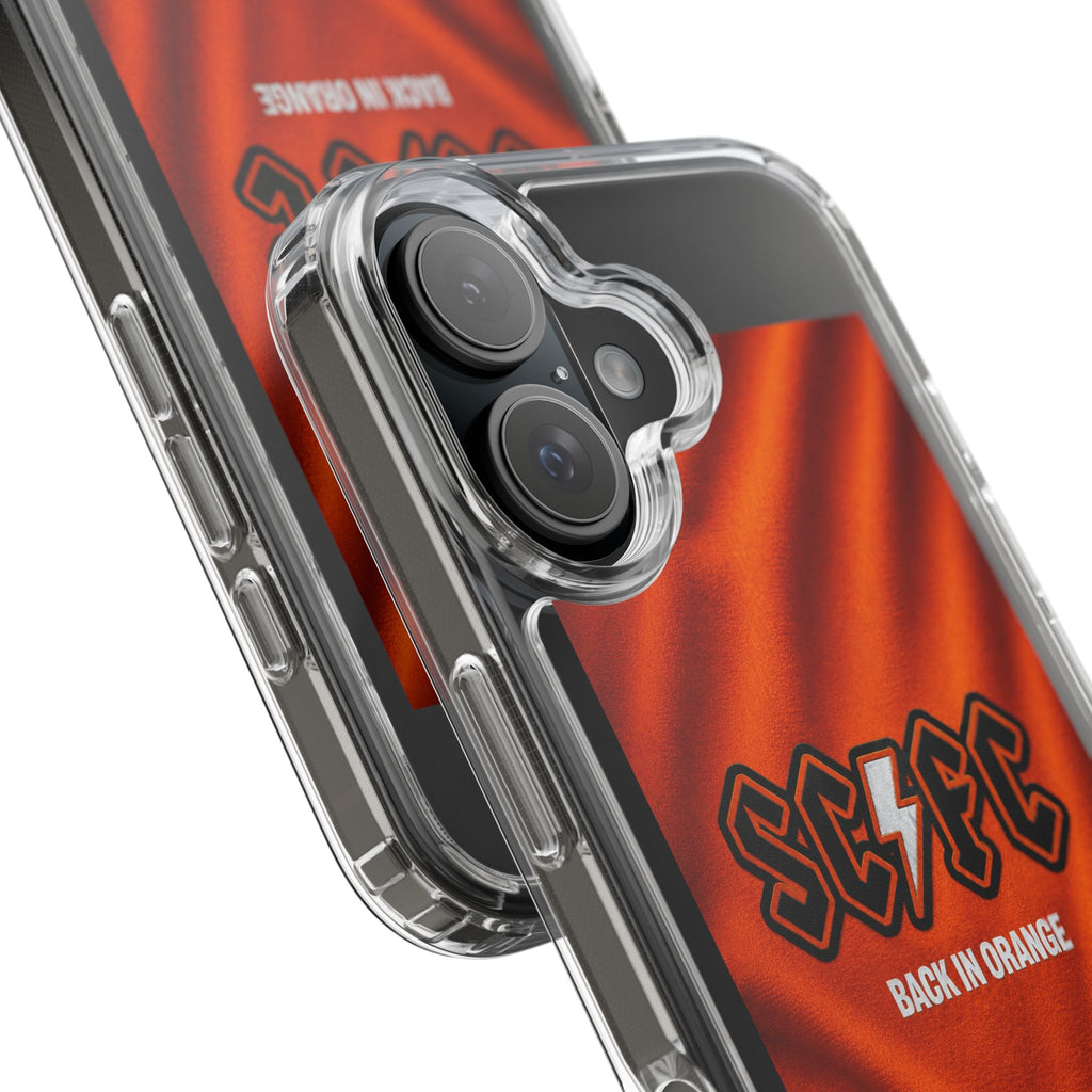 Salford CIty Inspired Phone Case — 'SCFC Back in Orange' Clear Protective Cover