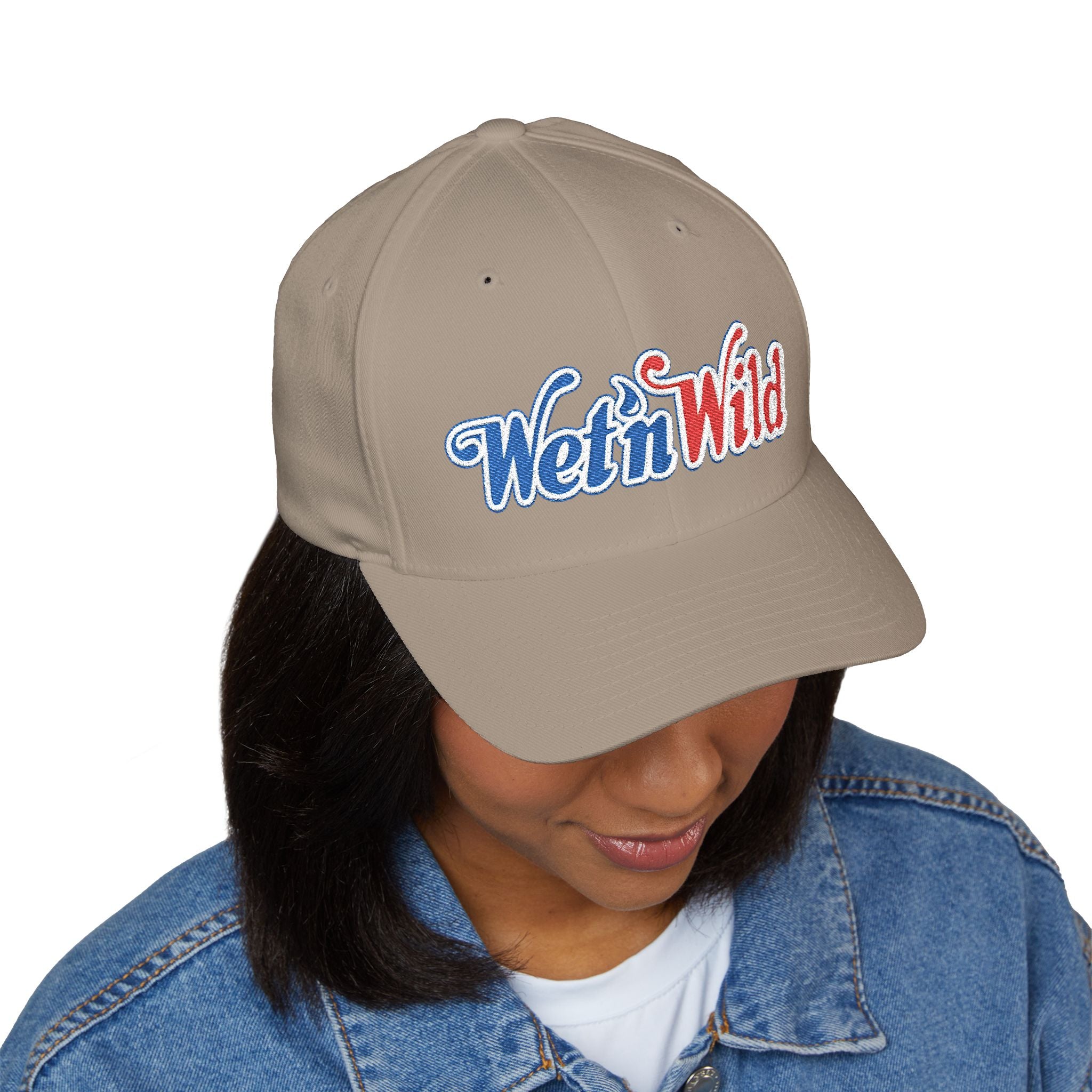 Wet 'n Wild Retro Embroidered Cap — Patriotic Red & Blue Retro Baseball Hat