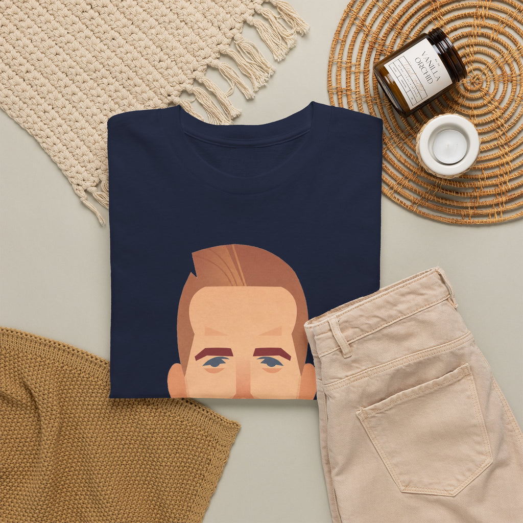 Harry Kane England Caricature Portrait Tee — Minimal Male Face Graphic Cotton T-Shirt
