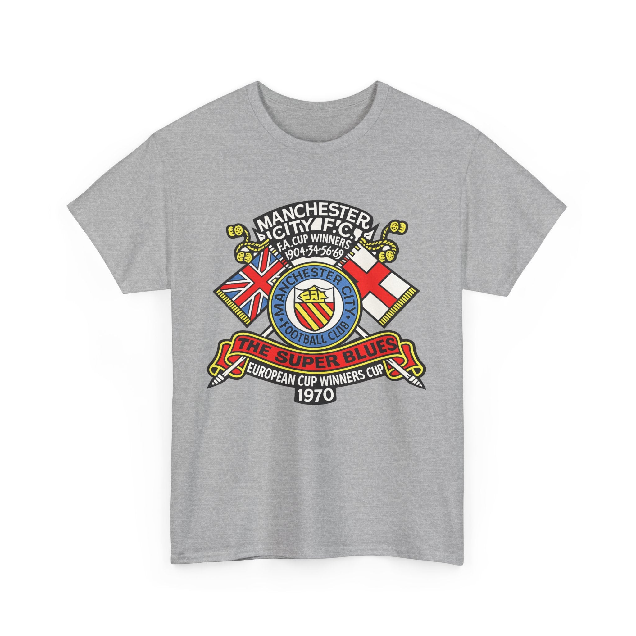 Manchester City Vintage Crest Tee — 'The Super Blues' 1970 European Cup Winners