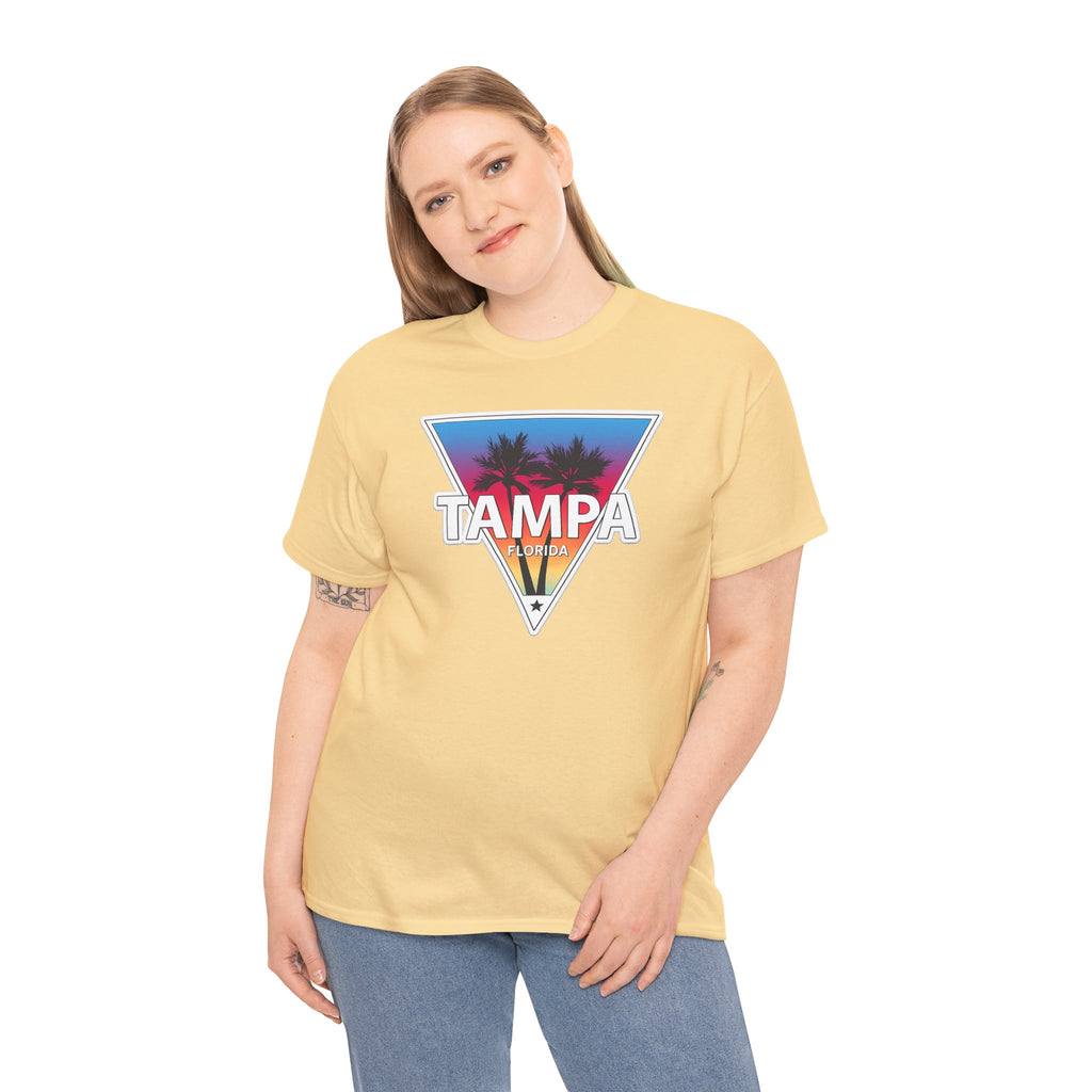 Tampa Retro Sunset Cotton T-Shirt