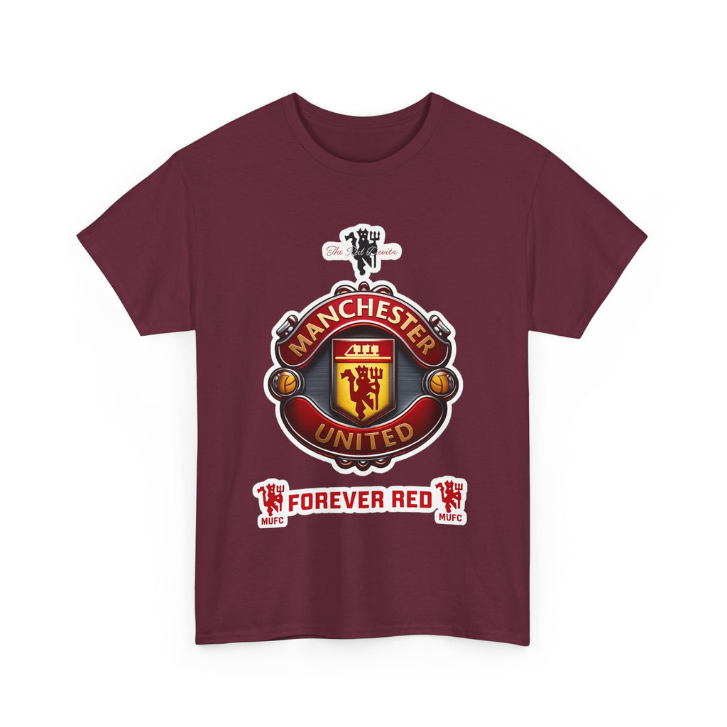 Manchester United Inspired Football Crest Tee — "Forever Red" Supporter Shirt