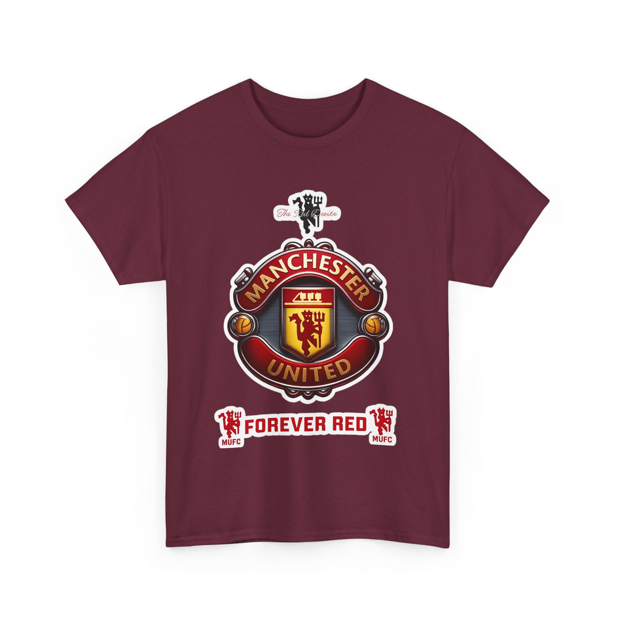 Manchester United Inspired Football Crest Tee — "Forever Red" Supporter Shirt