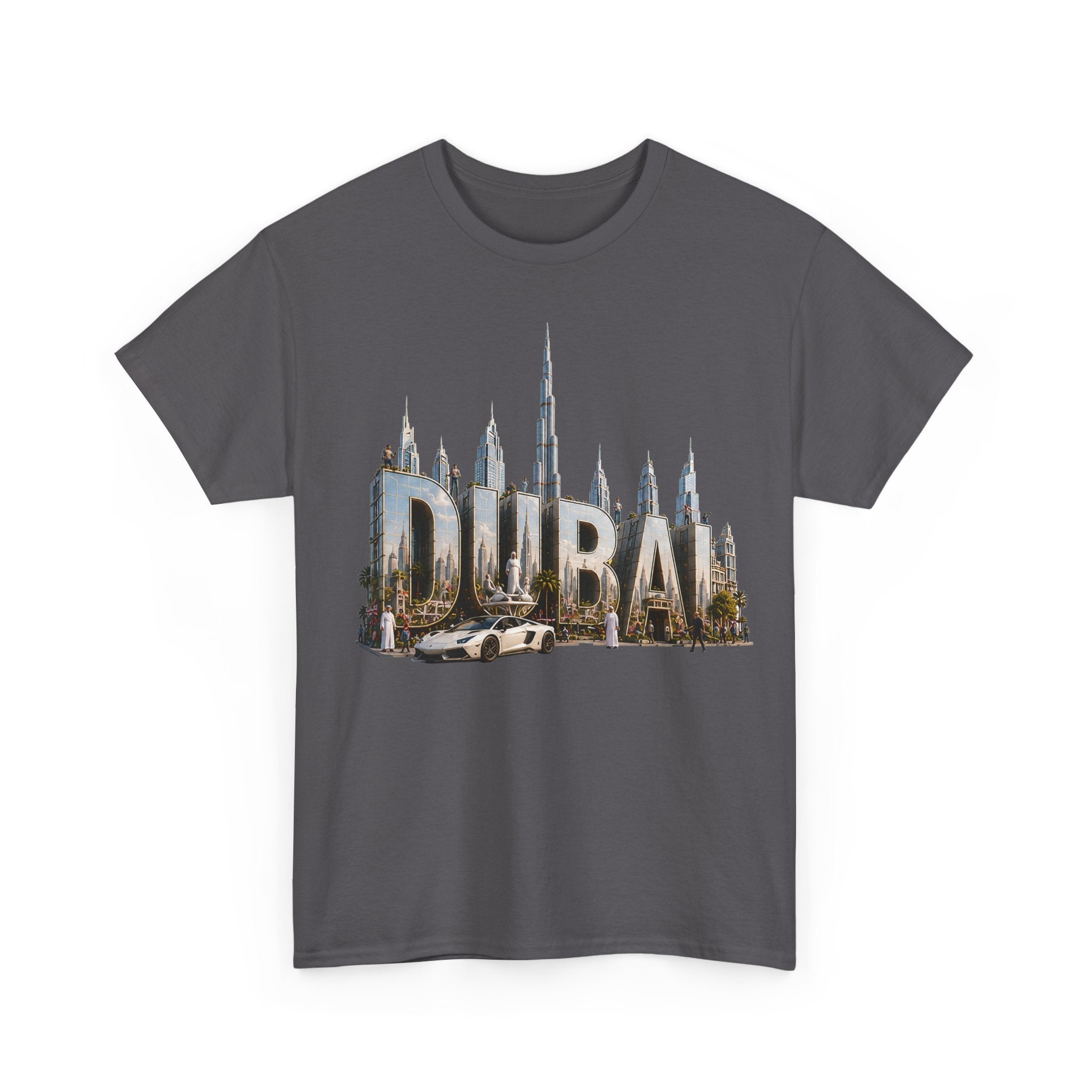 Dubai Skyline T-Shirt — Dubai Cityscape Graphic Tee with Burj Khalifa
