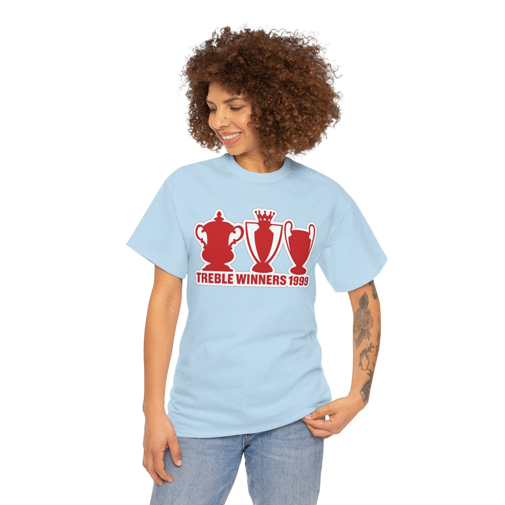 Manchester United Treble Winners 1999 Trophy Graphic Cotton T-Shirt