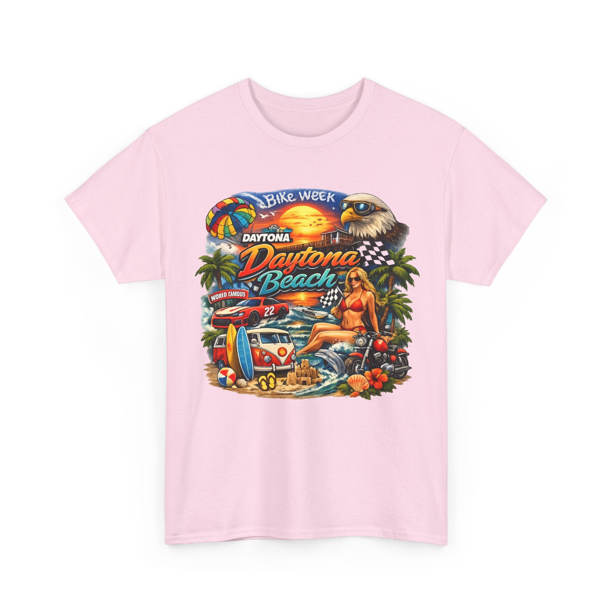 Daytona Beach Vintage Surf T-Shirt — Retro Sunset Palm Beach Tee