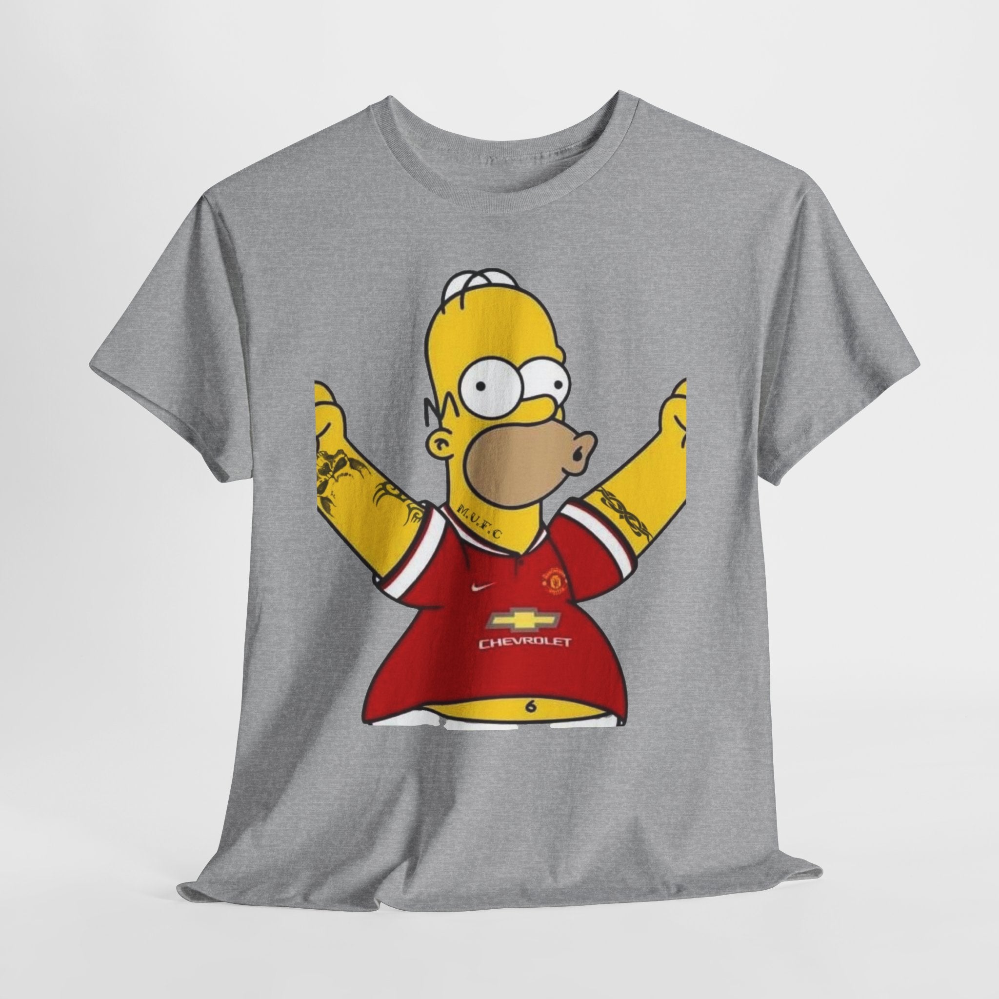 Homer Simpson Manchester Fan T-Shirt — Cartoon Football Supporter Tee