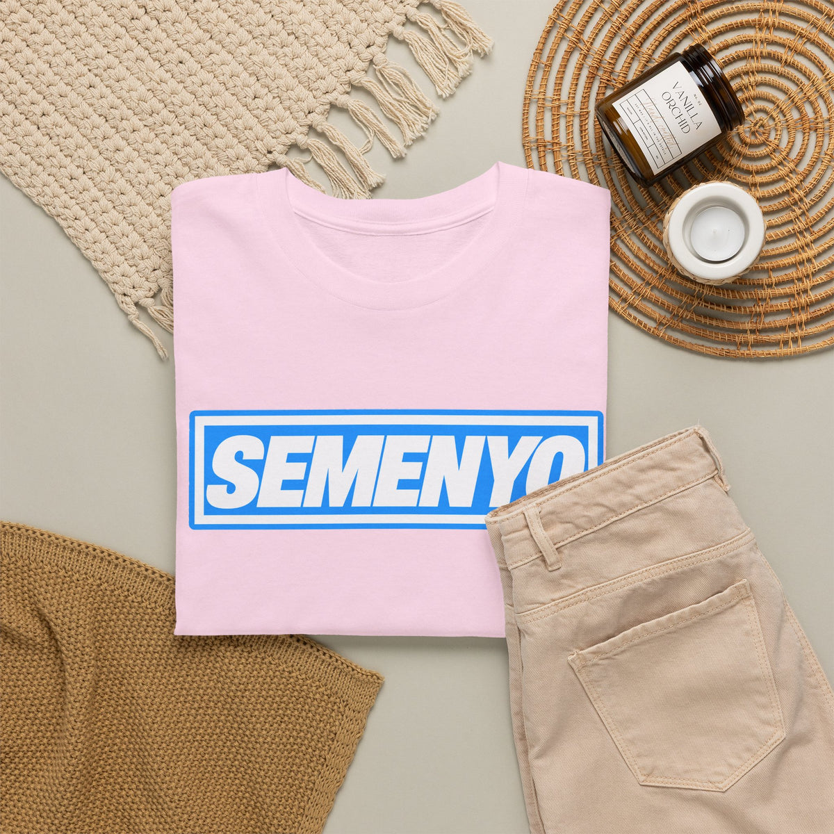 Semenyo Logo T-Shirt — Bold Blue Box-Text Tee