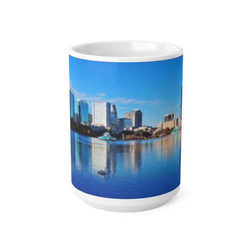 City Skyline Ceramic Mug — Waterfront Reflection Coffee Cup (11oz & 15oz)