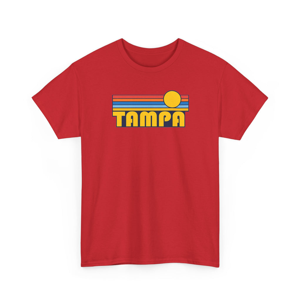 Tampa Retro Sunset T-Shirt — Vintage 70s Striped Beach Tee