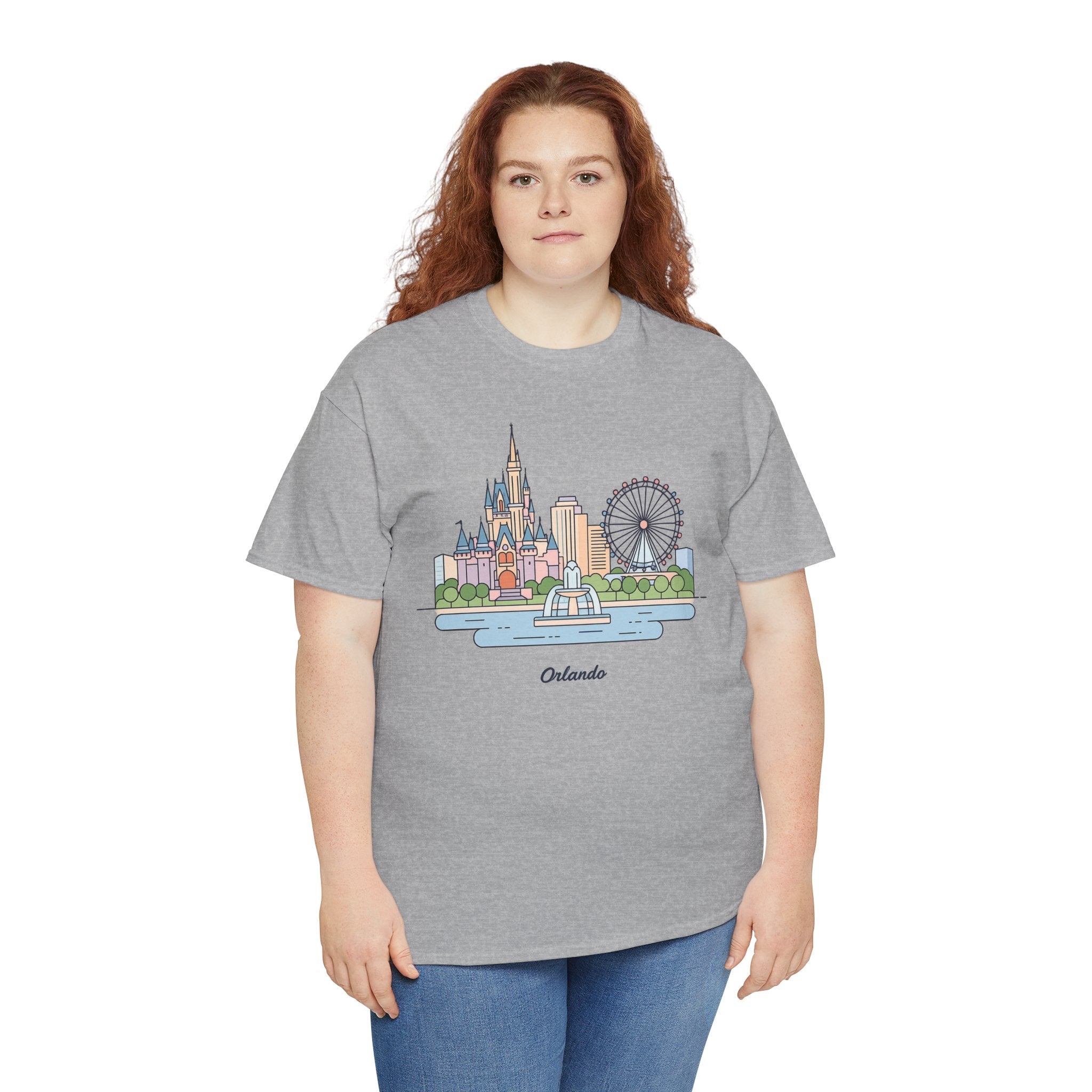 Orlando Skyline T-Shirt — Cute Cityscape Graphic Tee with 'Orlando' Text