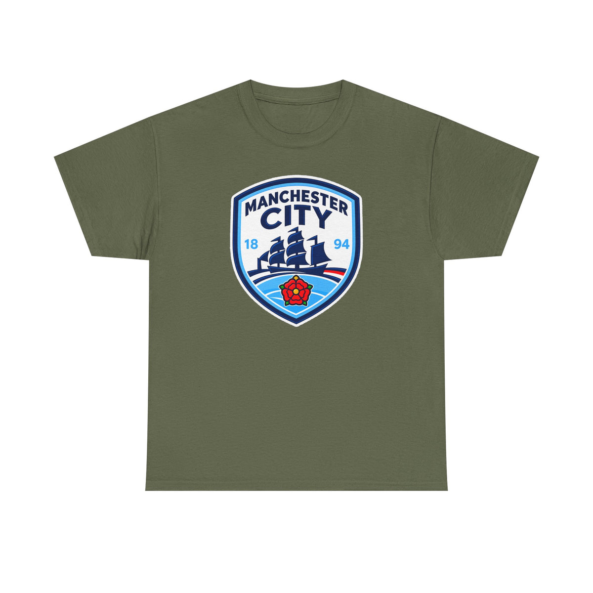 Manchester City Inspired Crest Cotton T-Shirt