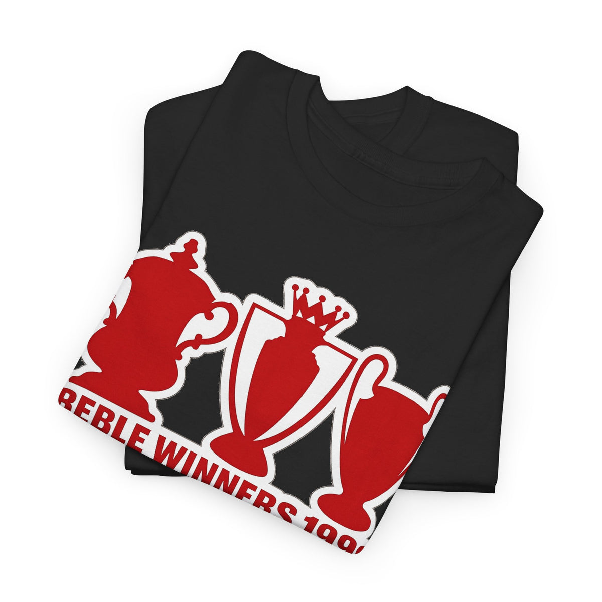 Manchester United Treble Winners 1999 Trophy Graphic Cotton T-Shirt