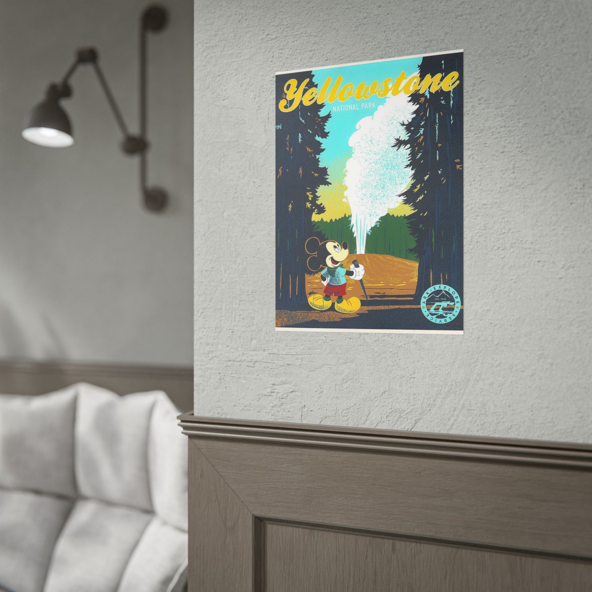 Yellowstone Vintage Mickey Poster — Rolled Travel Art Print