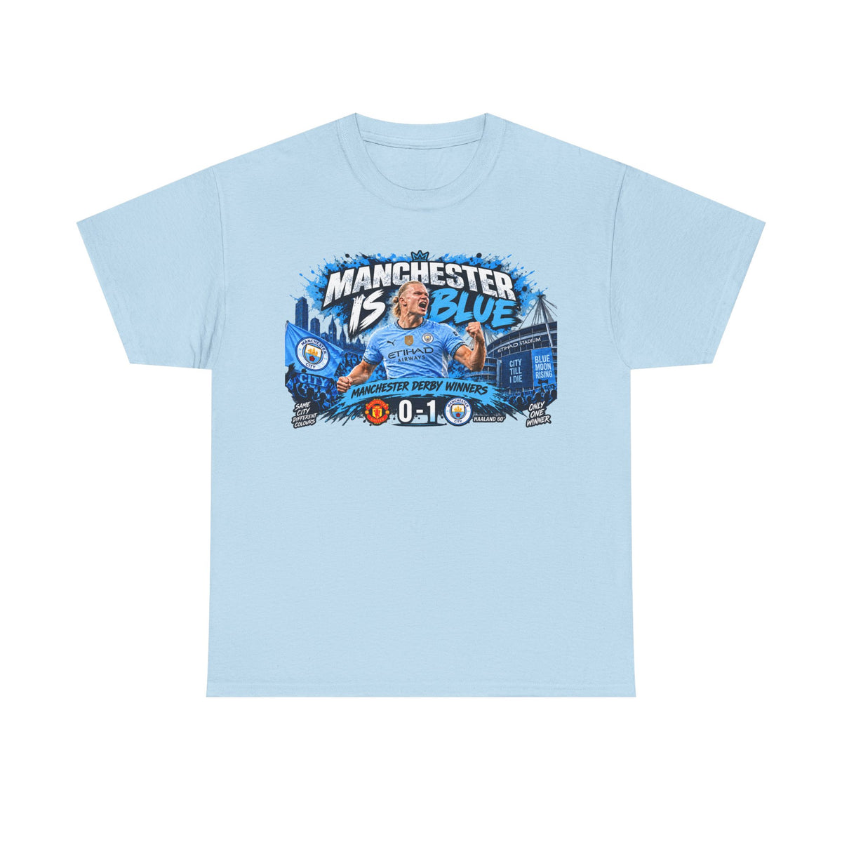 Manchester Is Blue Derby Winners 2026 Cotton T-Shirt
