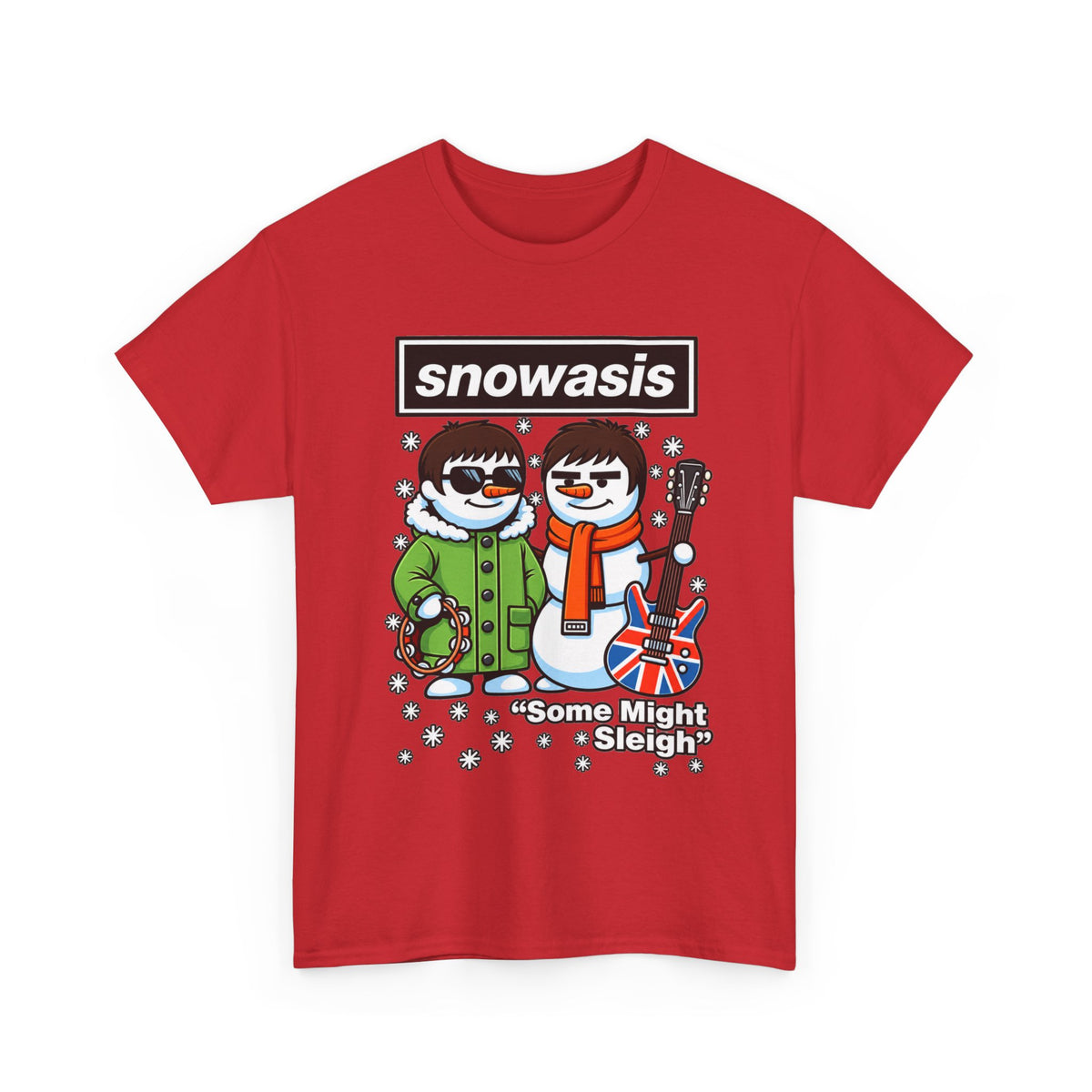 Snowasis ‘Some Might Sleigh’ Christmas Snowman #Oasis Inspired Cotton T-Shirt / Tee