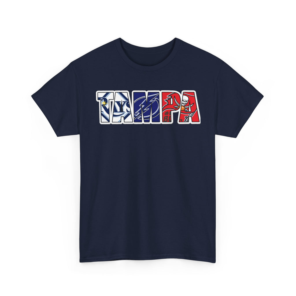 Tampa Block Letter Tee — Florida Flag Graphic T‑Shirt