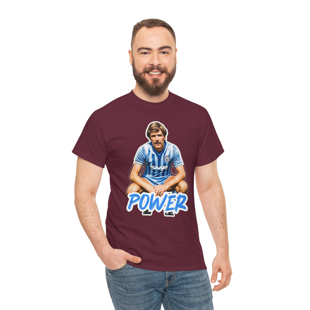 Paul Power Manchester City Legend Player Graphic Tee — Retro Football Jersey Design