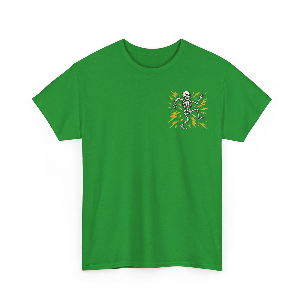 Electrician Skeleton Tee — "I'm an Electrician: If I Dance Without Music, Shut the Main Breaker Off"