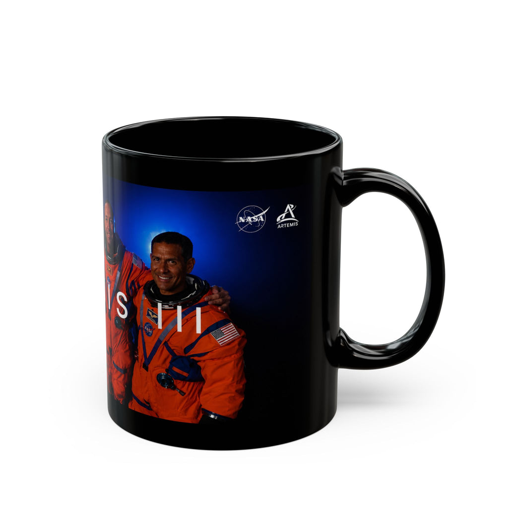 Artemis III Crew Photo Black Mug — NASA Spaceflight Coffee Cup
