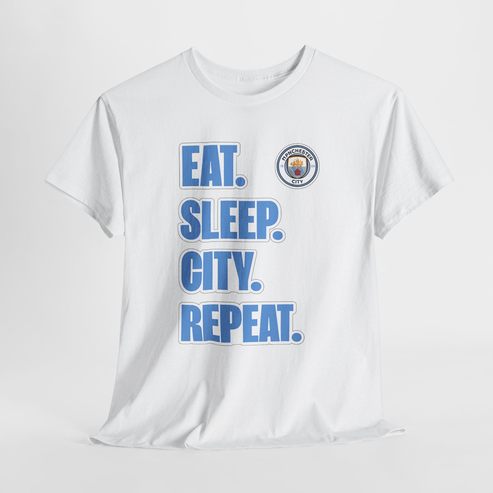 Eat. Sleep. City. Repeat. T‑Shirt — Manchester City Fan Tee