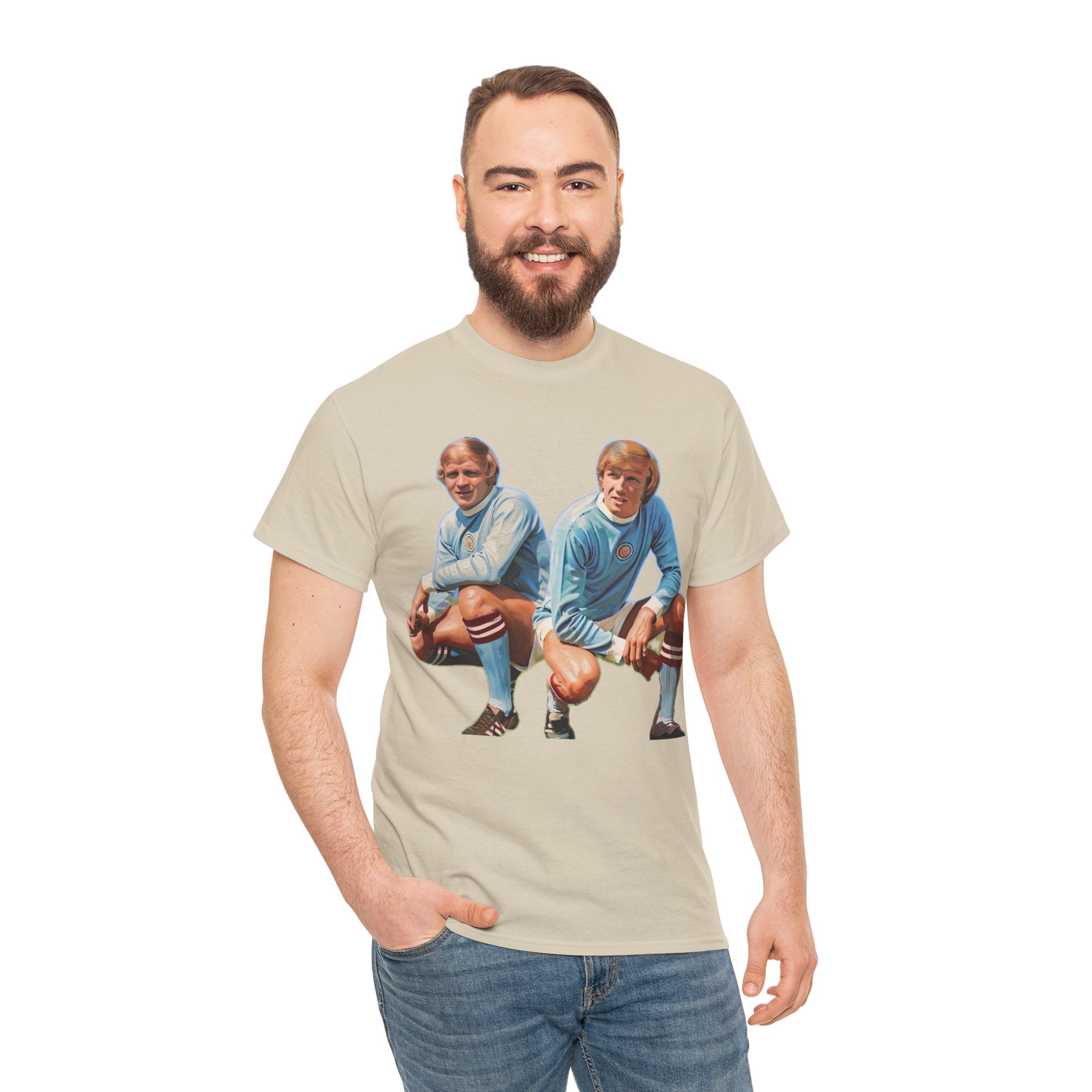 Franny Lee and Colin Bell Manchester City Retro Soccer Players T‑Shirt — Vintage Football Graphic Tee