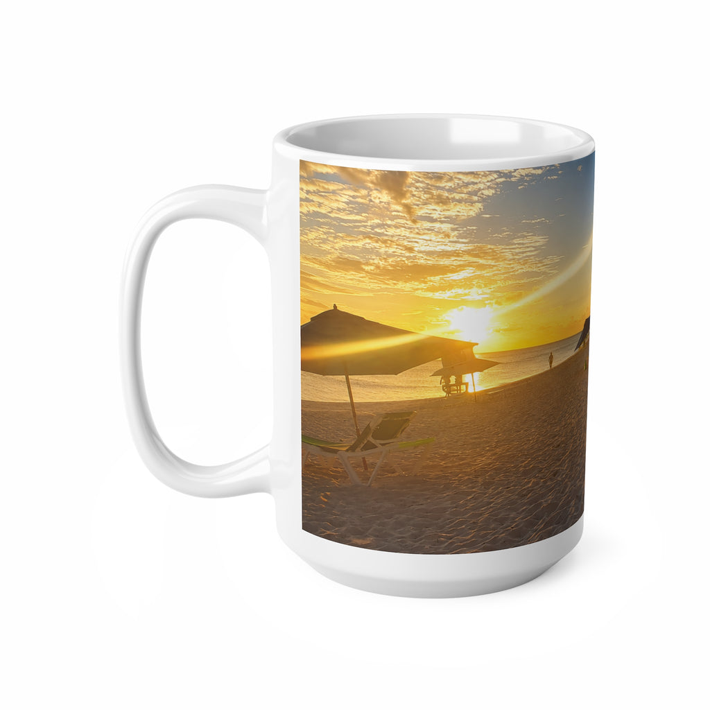 Barbados Beach Sunrise Coffee Mug — Tropical Palm Sunset Ceramic Mug (11oz & 15oz)