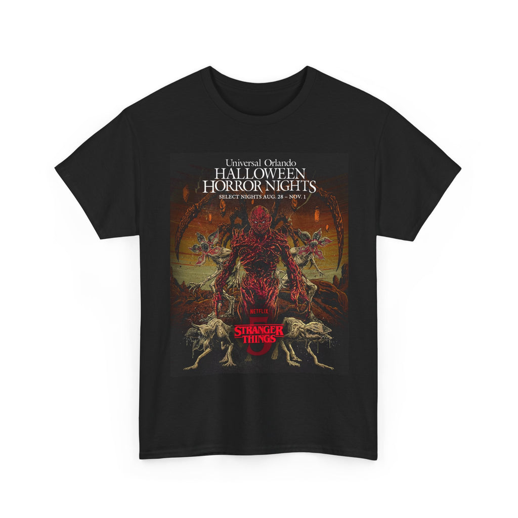 Halloween Horror Nights Stranger Things T‑Shirt — Retro Horror Poster Tee