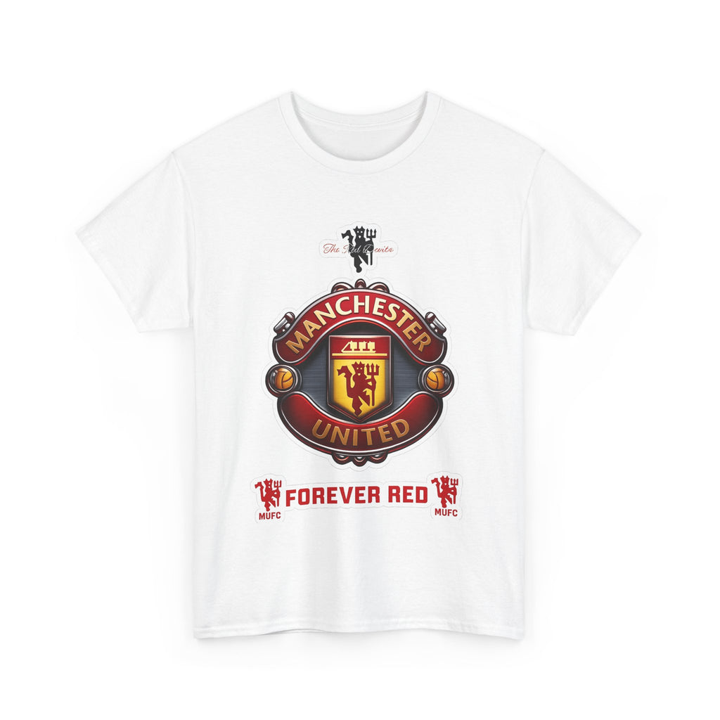 Manchester United Inspired Football Crest Tee — "Forever Red" Supporter Shirt