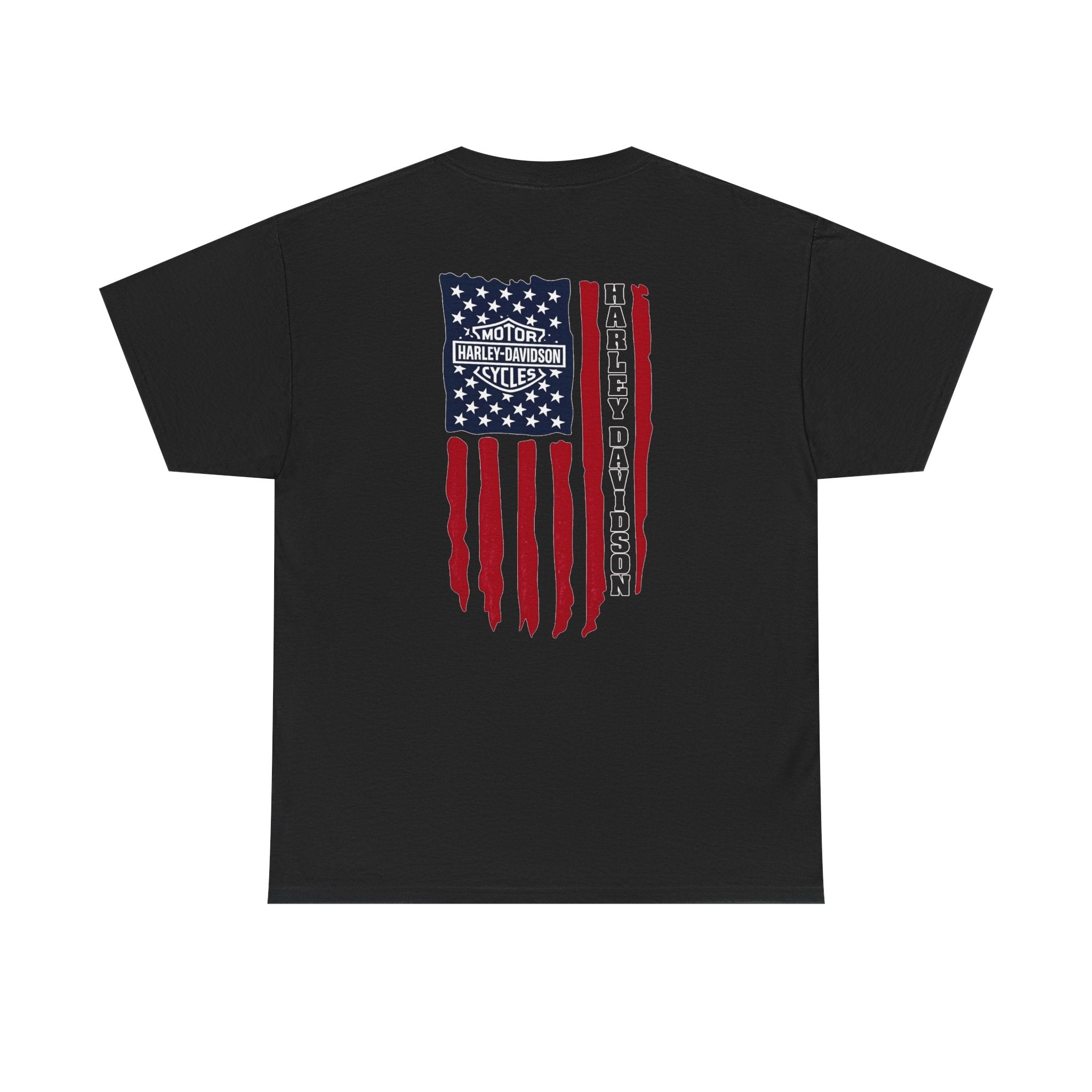 Harley-Style Flag Tee — American Motorcycle Logo T-Shirt