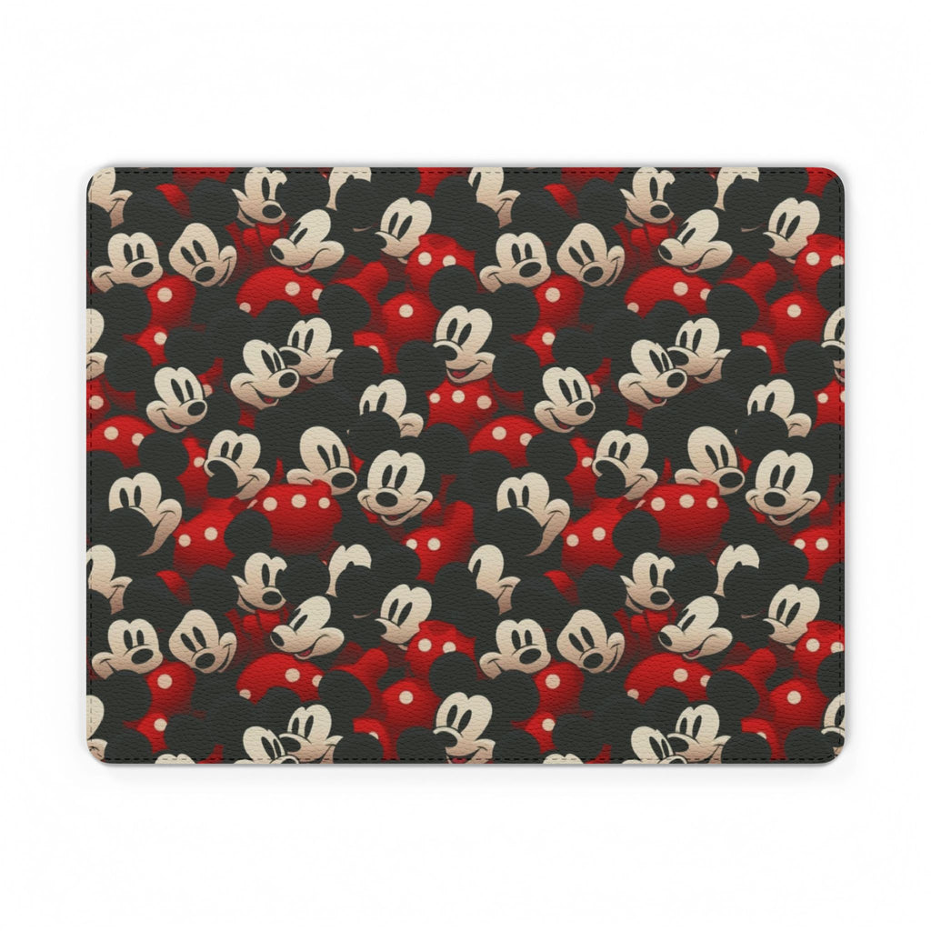 Mickey Mouse Pattern PU Leather Mouse Mat — Retro Cartoon Gaming Desk Pad