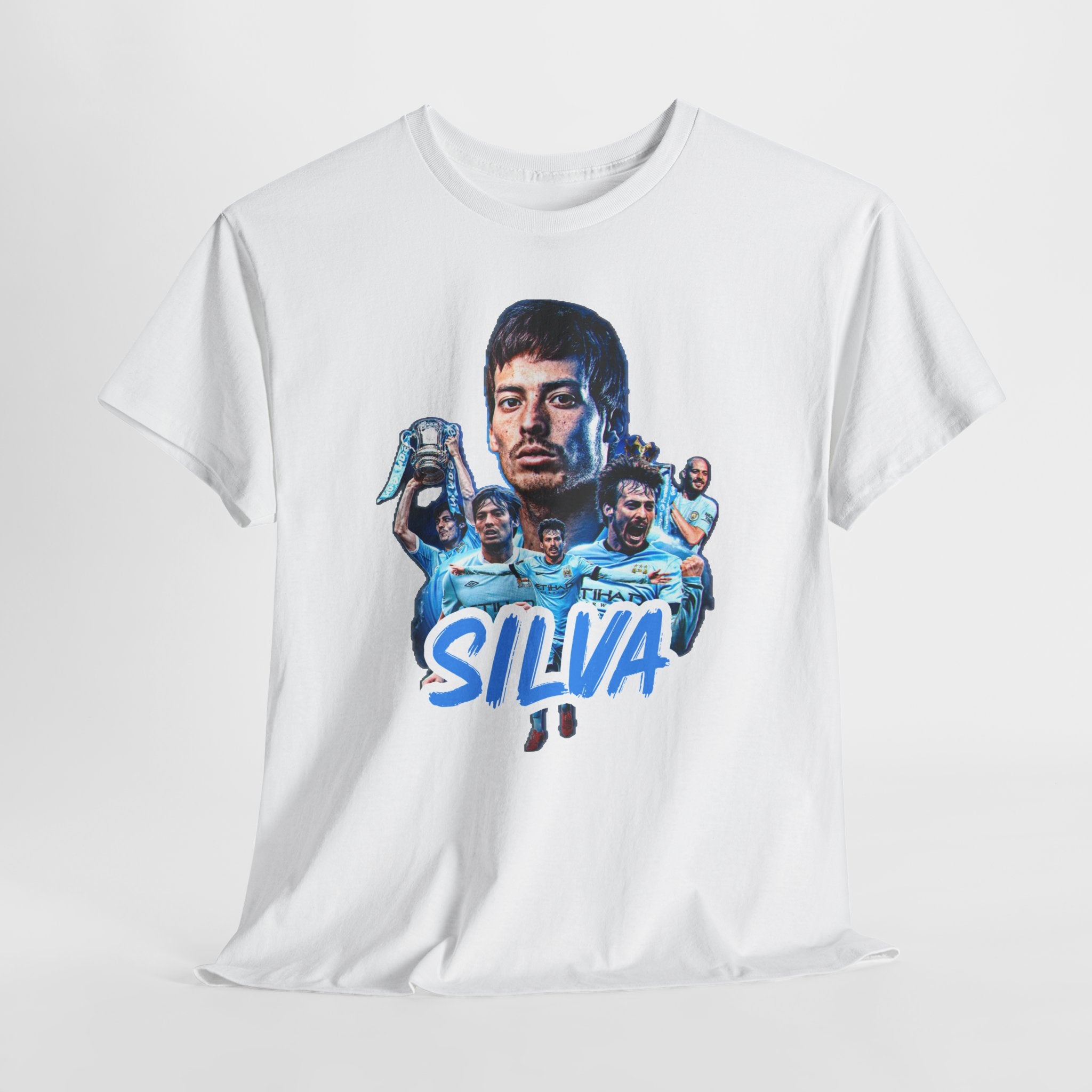 David Silva Manchester City Soccer Tee — Classic Player Portrait Football Shirt