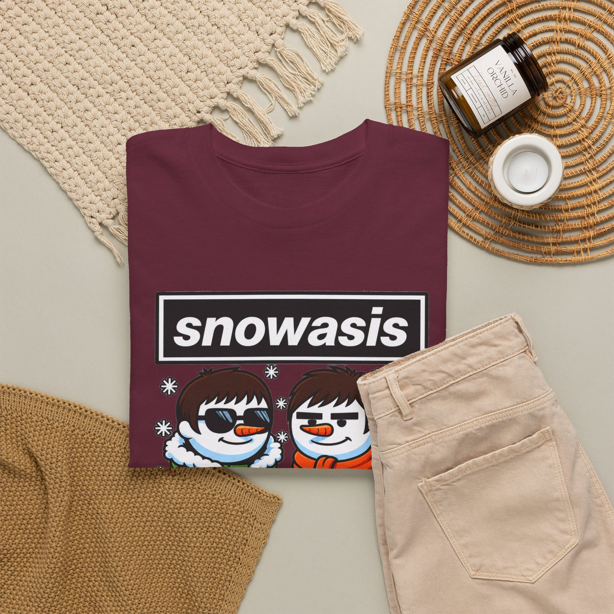 Snowasis ‘Some Might Sleigh’ Christmas Snowman #Oasis Inspired Cotton T-Shirt / Tee
