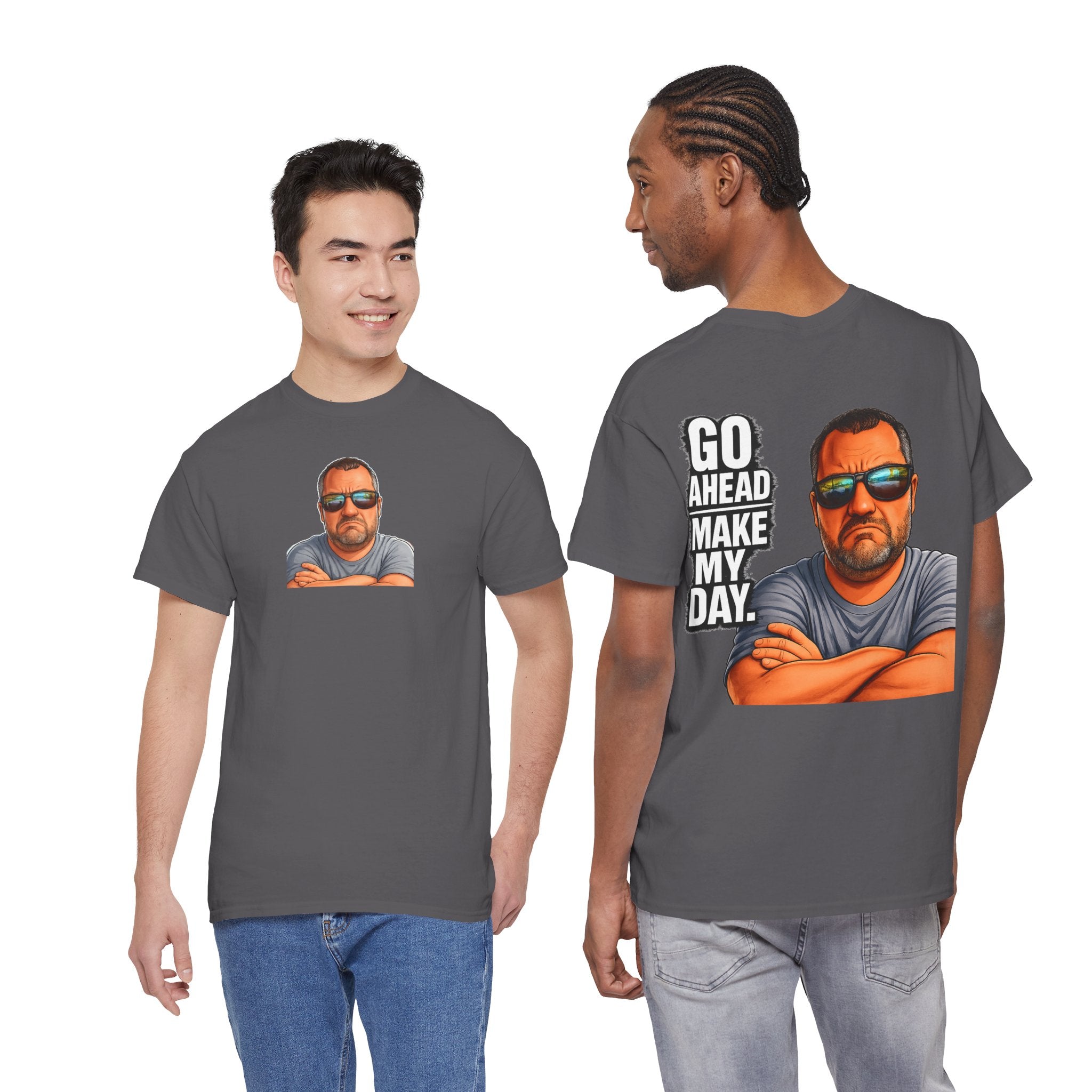 Go Ahead Make My Day T-Shirt — Sunglasses Guy Graphic Tee