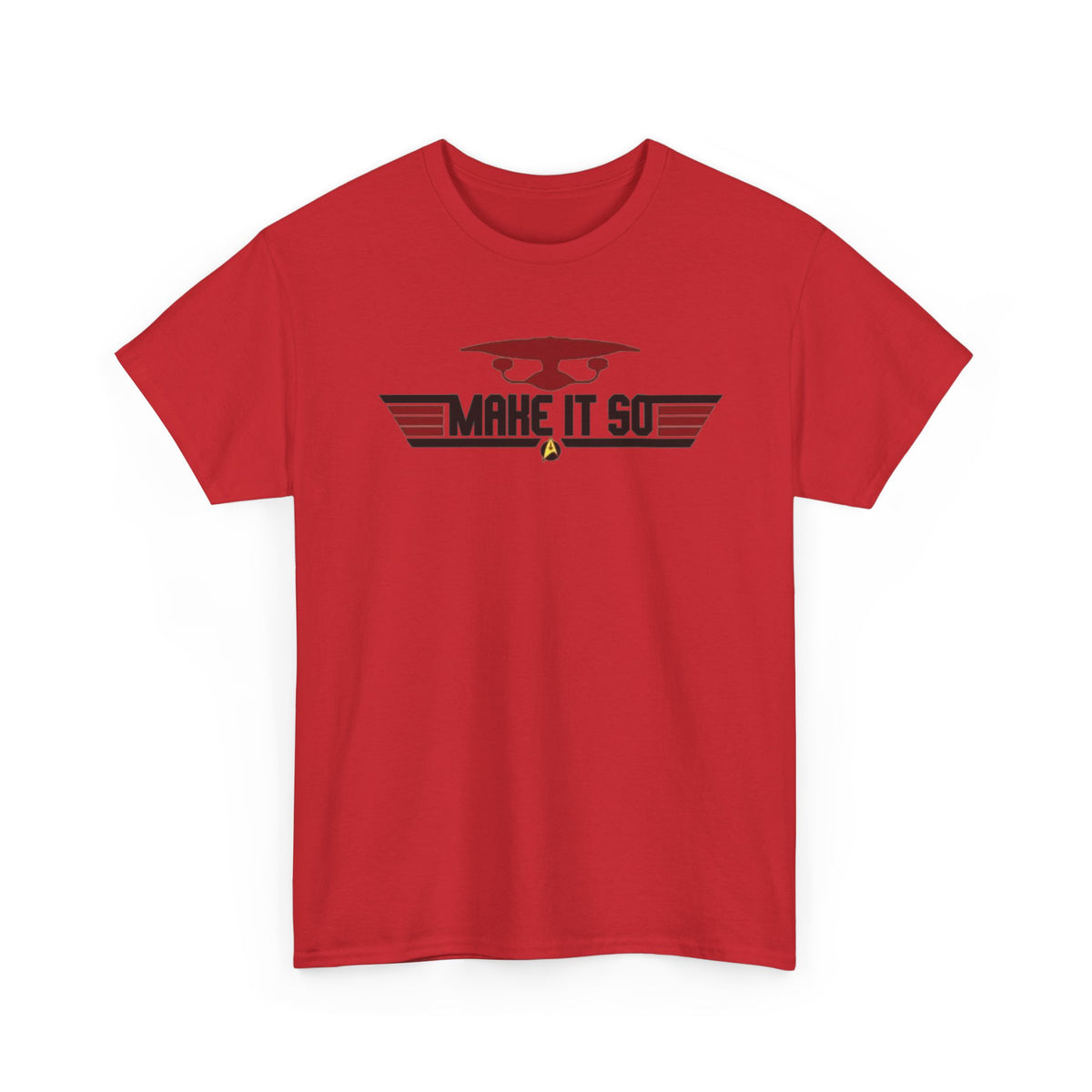 "Make It So" Sci‑Fi Graphic Tee — Retro Starship Emblem T-Shirt