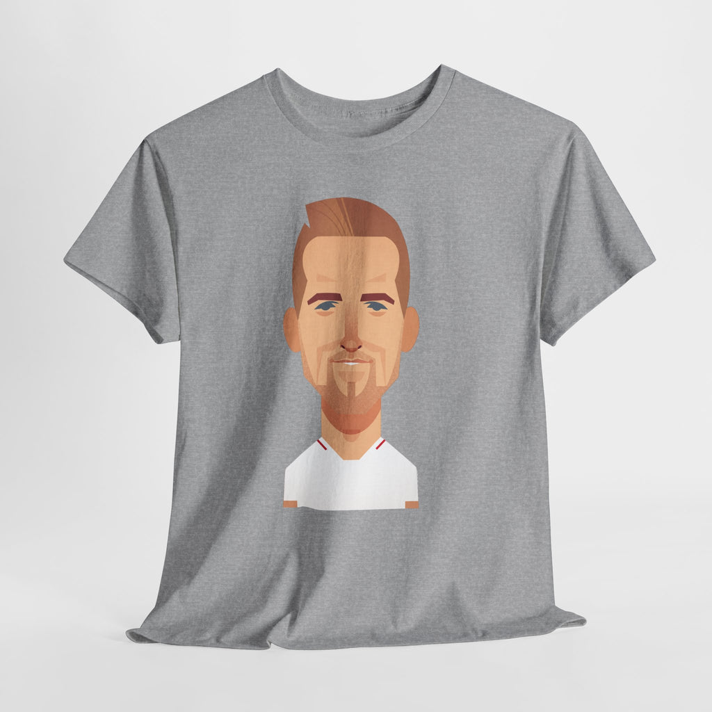 Harry Kane England Caricature Portrait Tee — Minimal Male Face Graphic Cotton T-Shirt