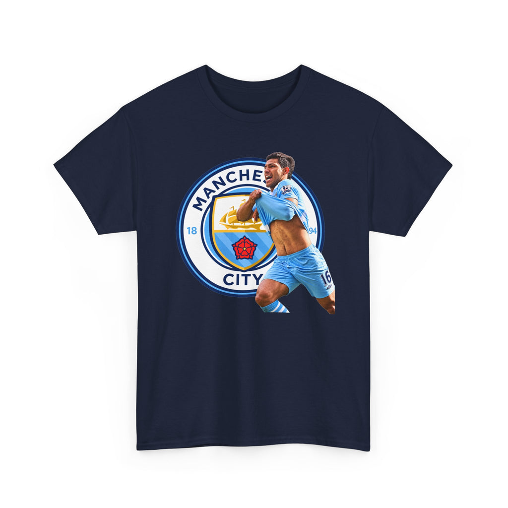 Sergio Aguero Manchester City Legend Soccer Tee — Player Celebration Graphic T-Shirt