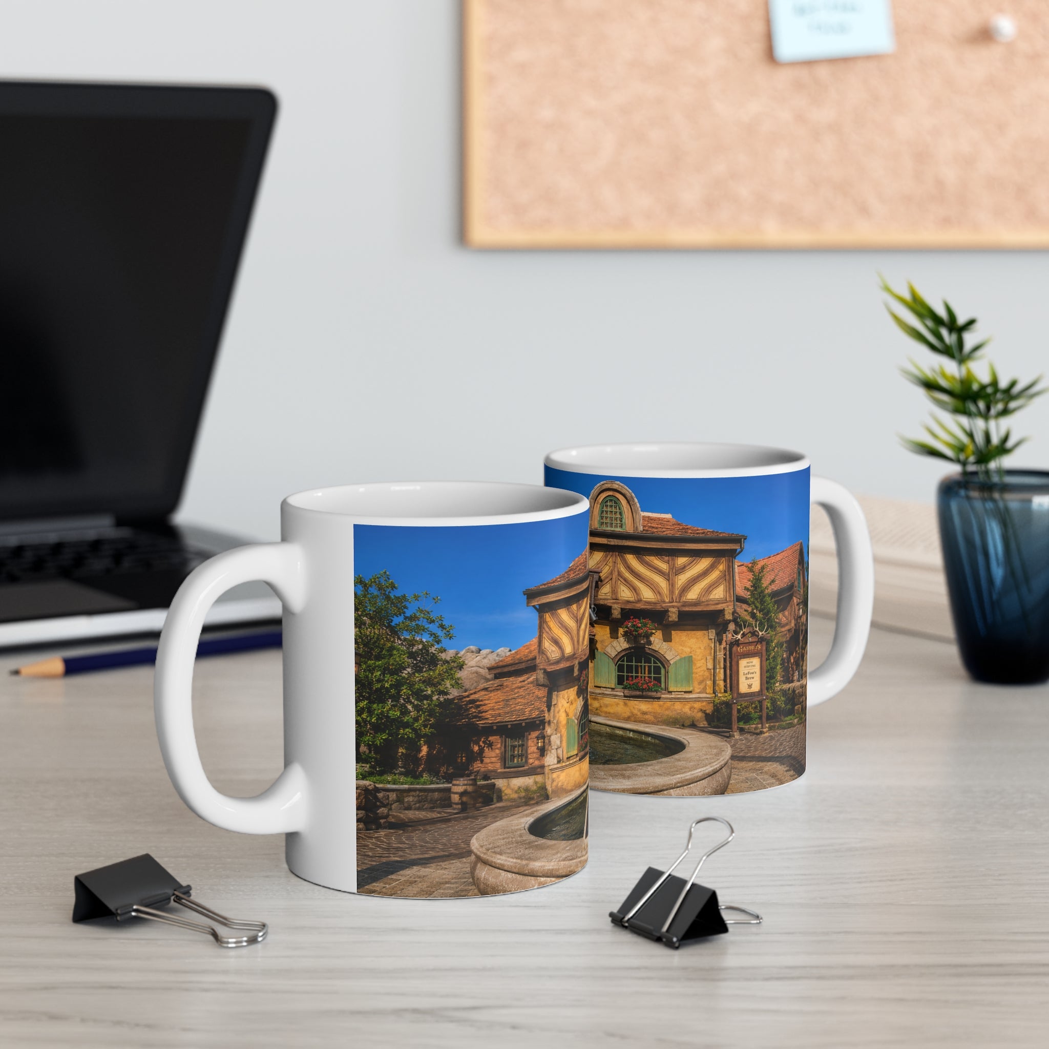 Gaston's Tavern Fountain Photo Mug — 11oz/15oz Ceramic Coffee Cup