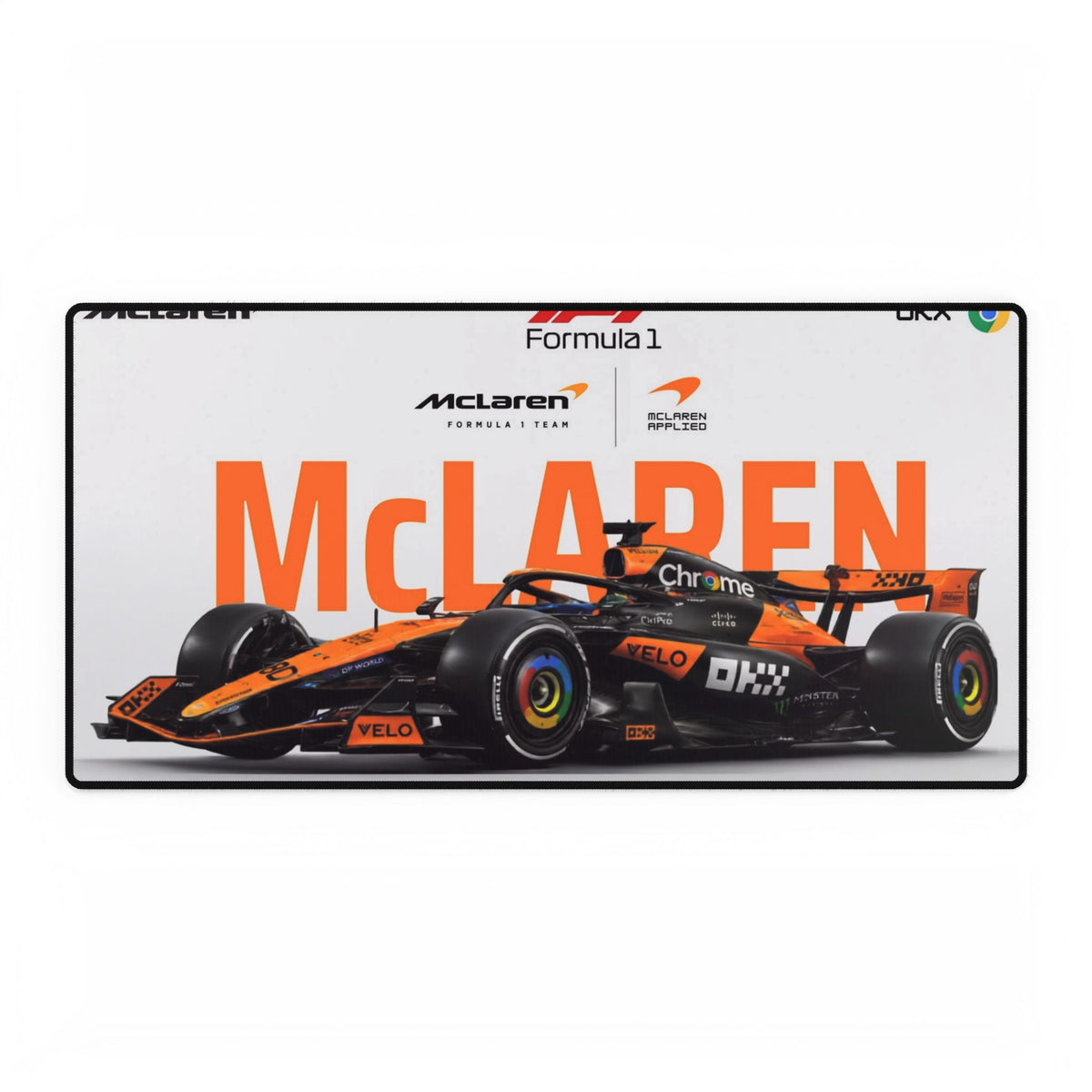 McLaren Racing Formula 1 Desk Mat — Orange F1 Car Gaming Mouse Pad