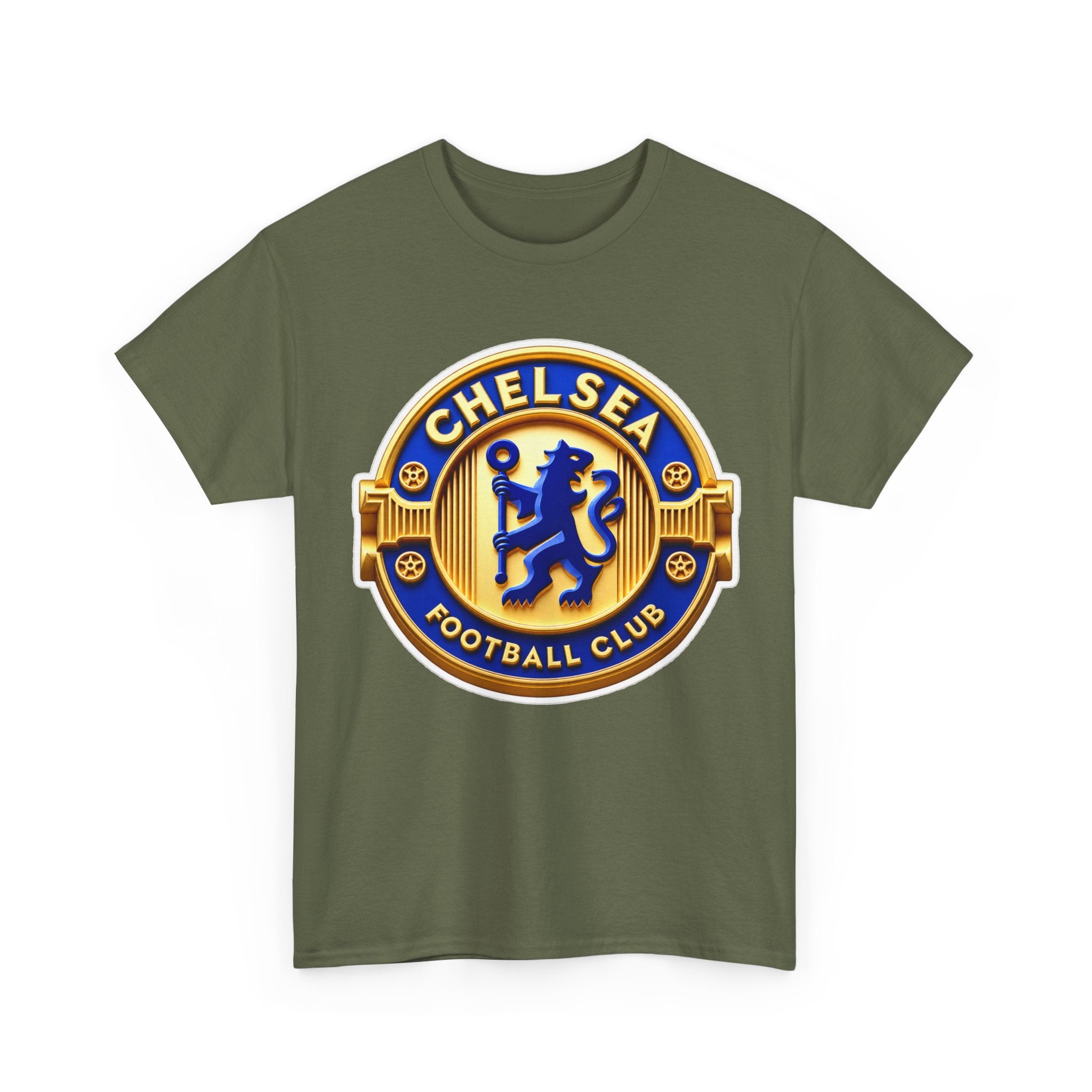 Chelsea Football Club Crest Tee — Retro Blue & Gold Soccer Emblem T-Shirt