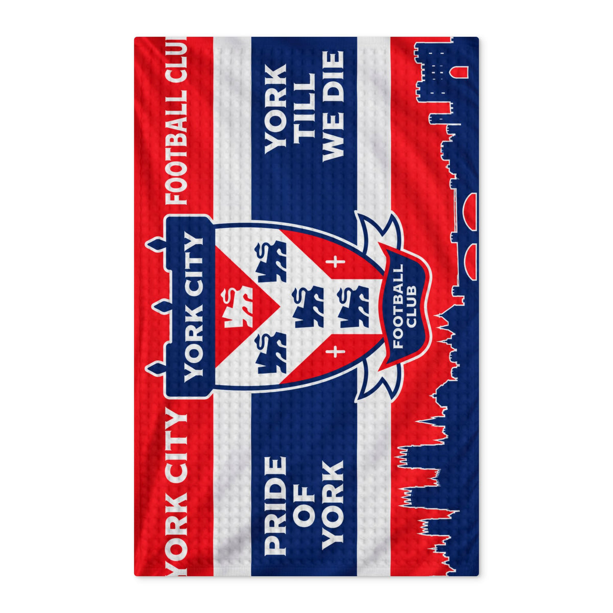 York City Football Club Waffle Tea Towel — Double-Sided ‘Pride of York’ Kitchen Towel