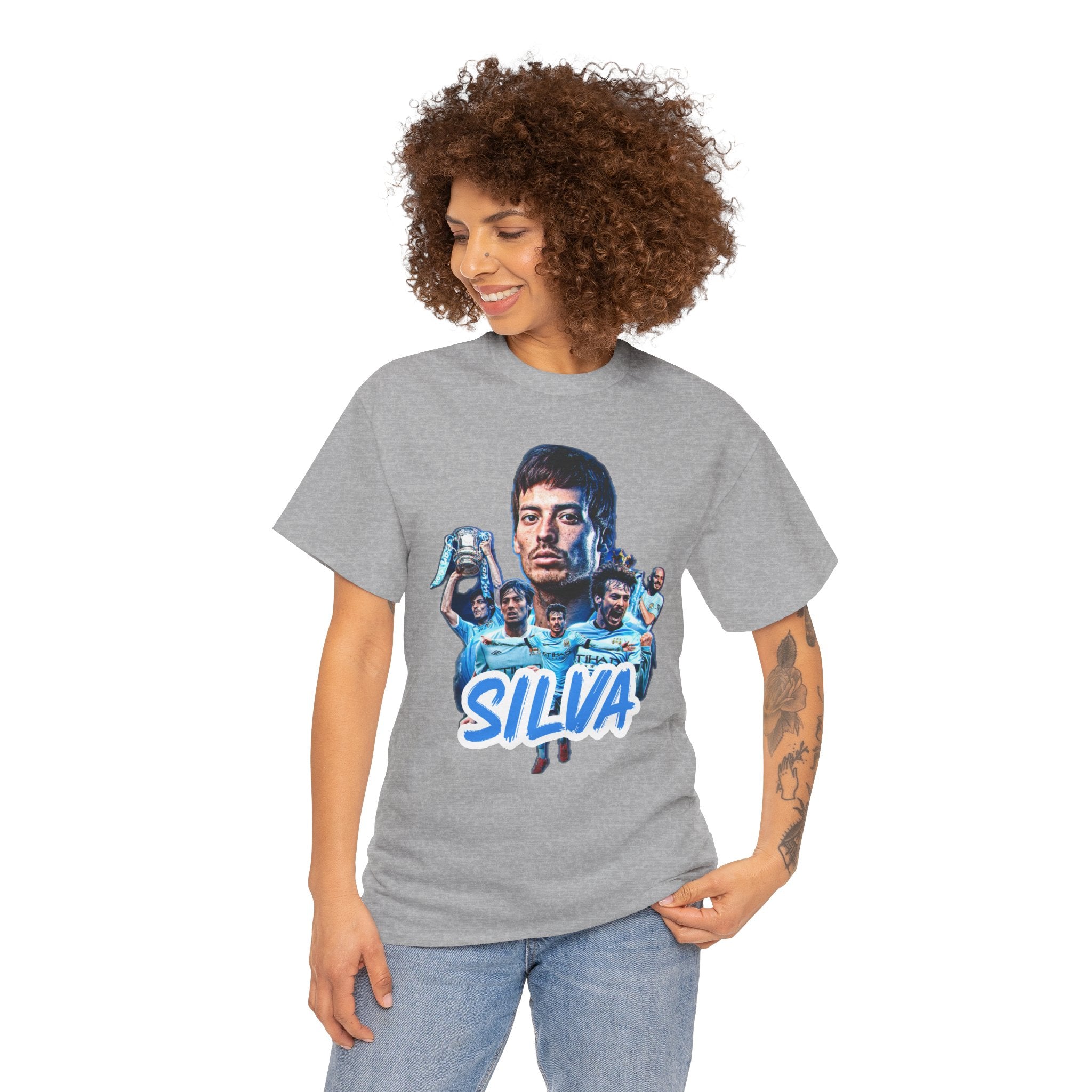 David Silva Manchester City Soccer Tee — Classic Player Portrait Football Shirt