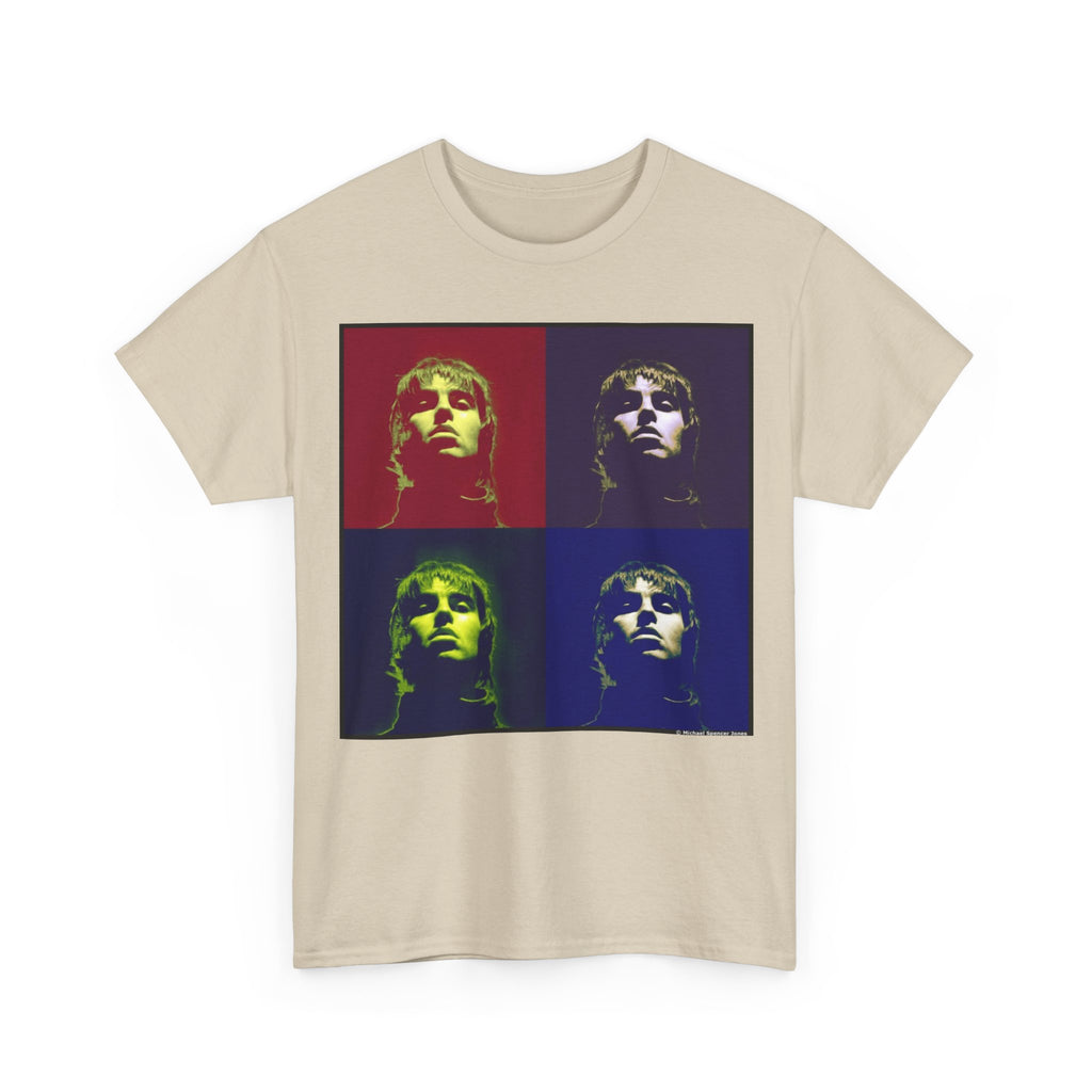 Liam Gallagher Oasis Pop Art Portrait T-Shirt - Retro Color Block Music Icon Tee