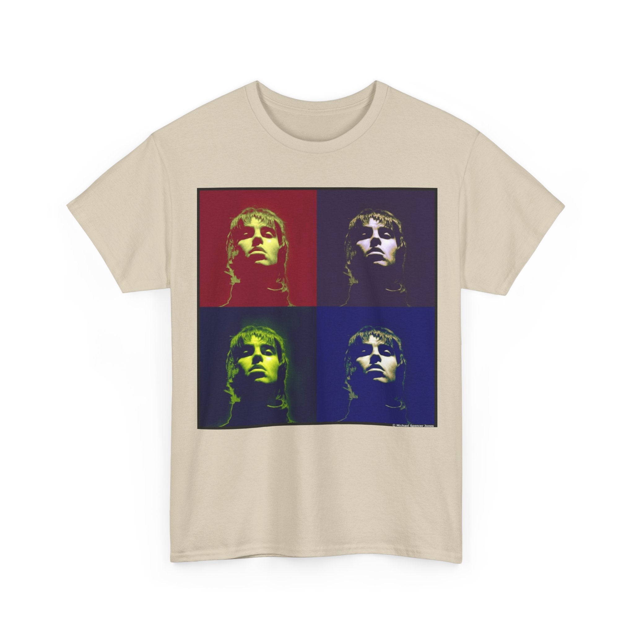 Liam Gallagher Oasis Pop Art Portrait T-Shirt - Retro Color Block Music Icon Tee