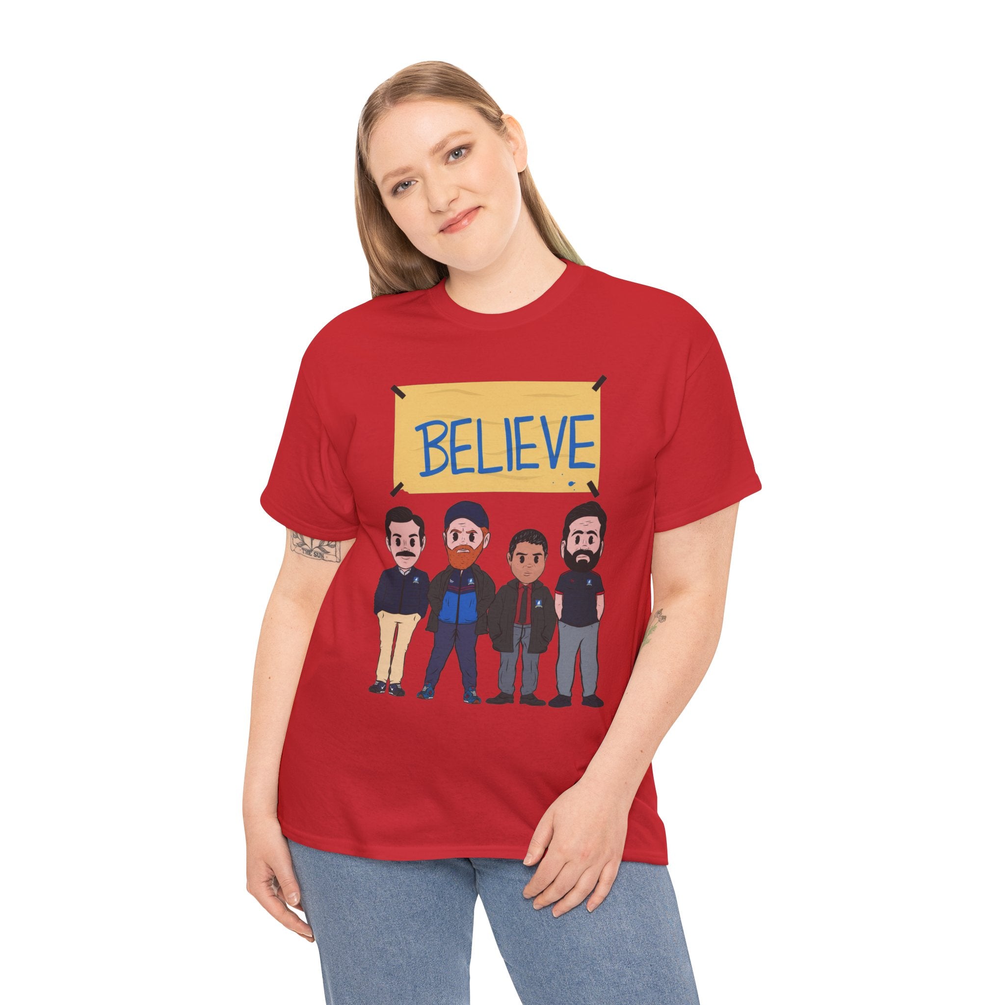 Ted Lasso Inspired Believe Cartoon Band Cotton T-Shirt