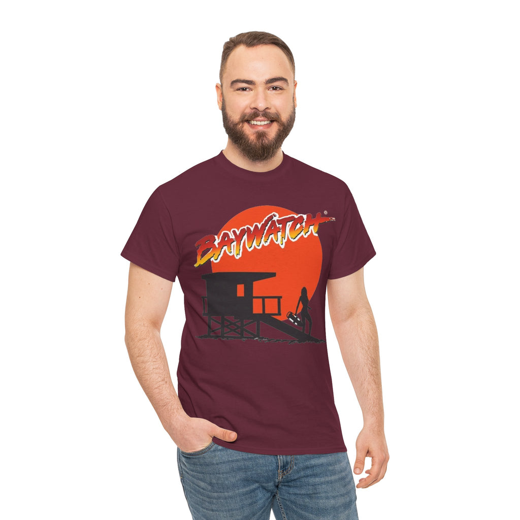 Baywatch Lifeguard Sunset Cotton T-Shirt