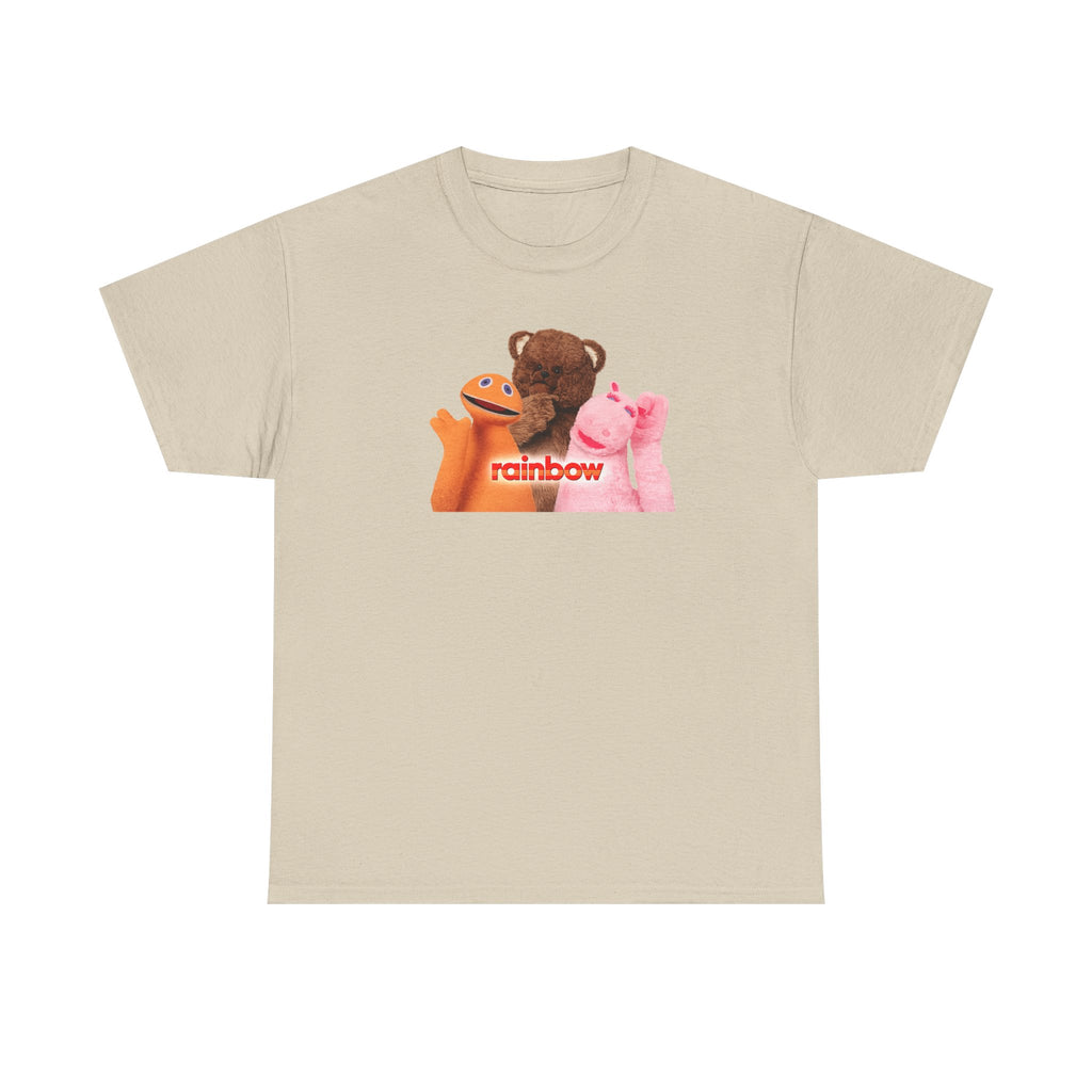 Rainbow Kids TV Zippy, George and Bungle Puppets T-Shirt — Cute Teddy & Hand Puppets Graphic Tee
