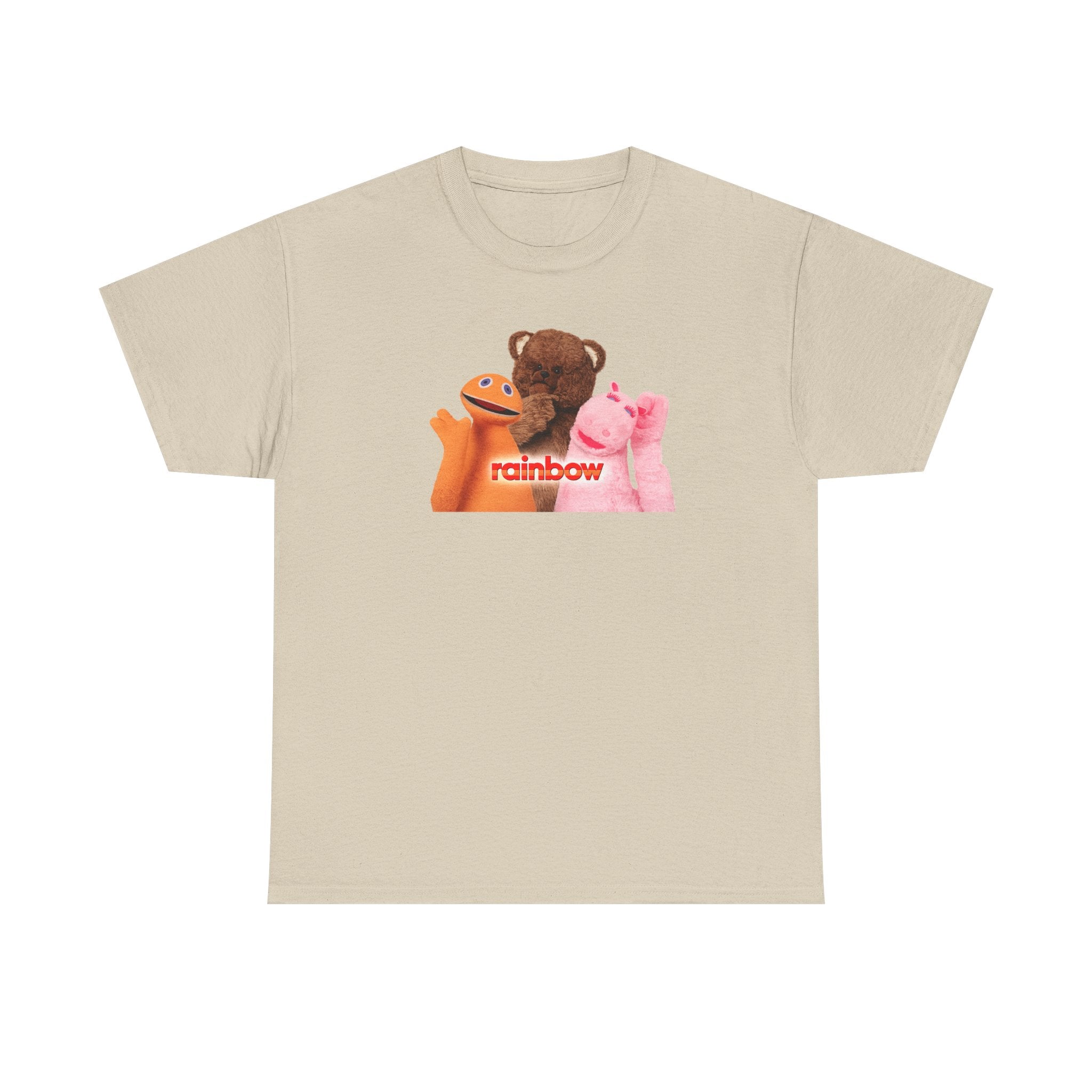 Rainbow Kids TV Zippy, George and Bungle Puppets T-Shirt — Cute Teddy & Hand Puppets Graphic Tee